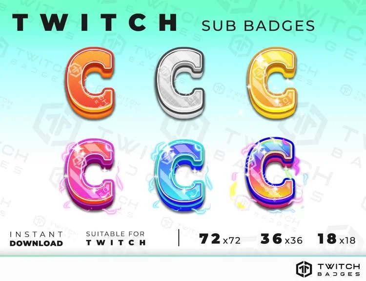 Letter C twitch sub badges