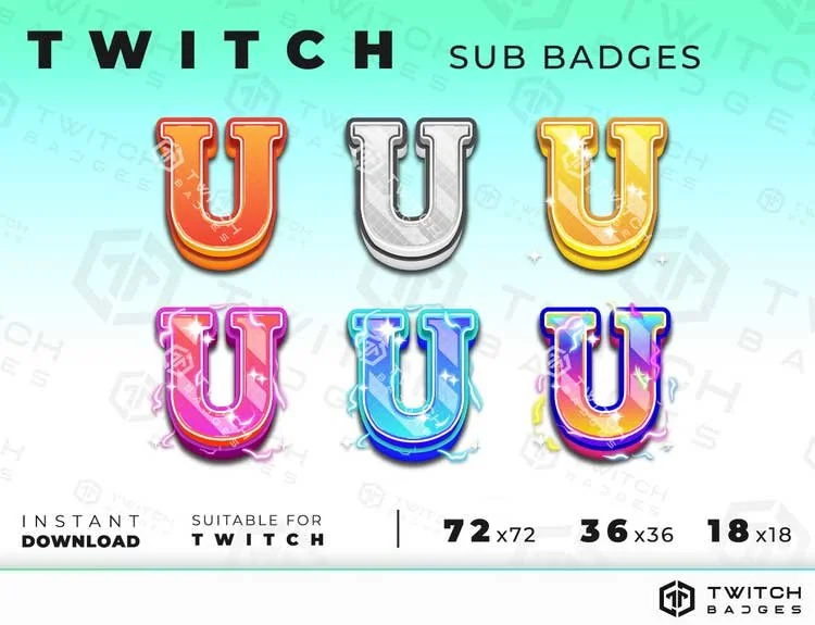 Letter U twitch sub badges