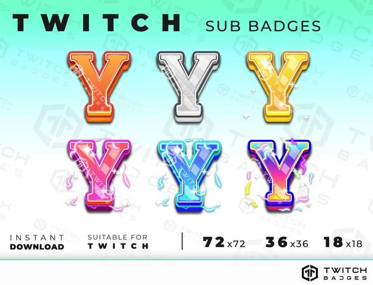 Letter Y twitch sub badges