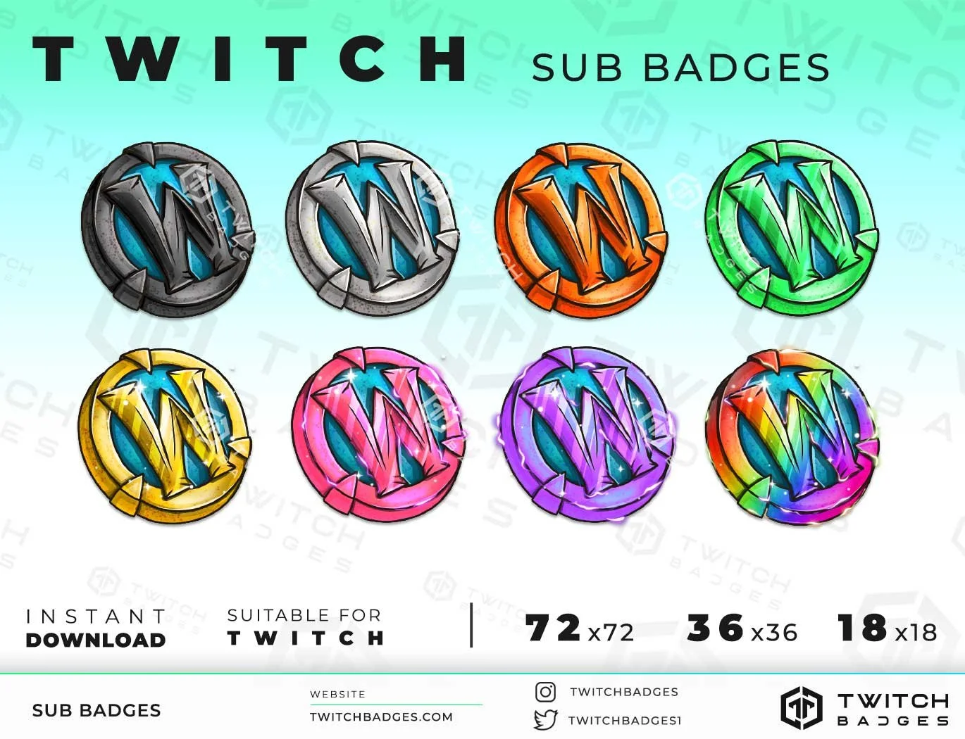 W.O.W. Coin Twitch sub badges