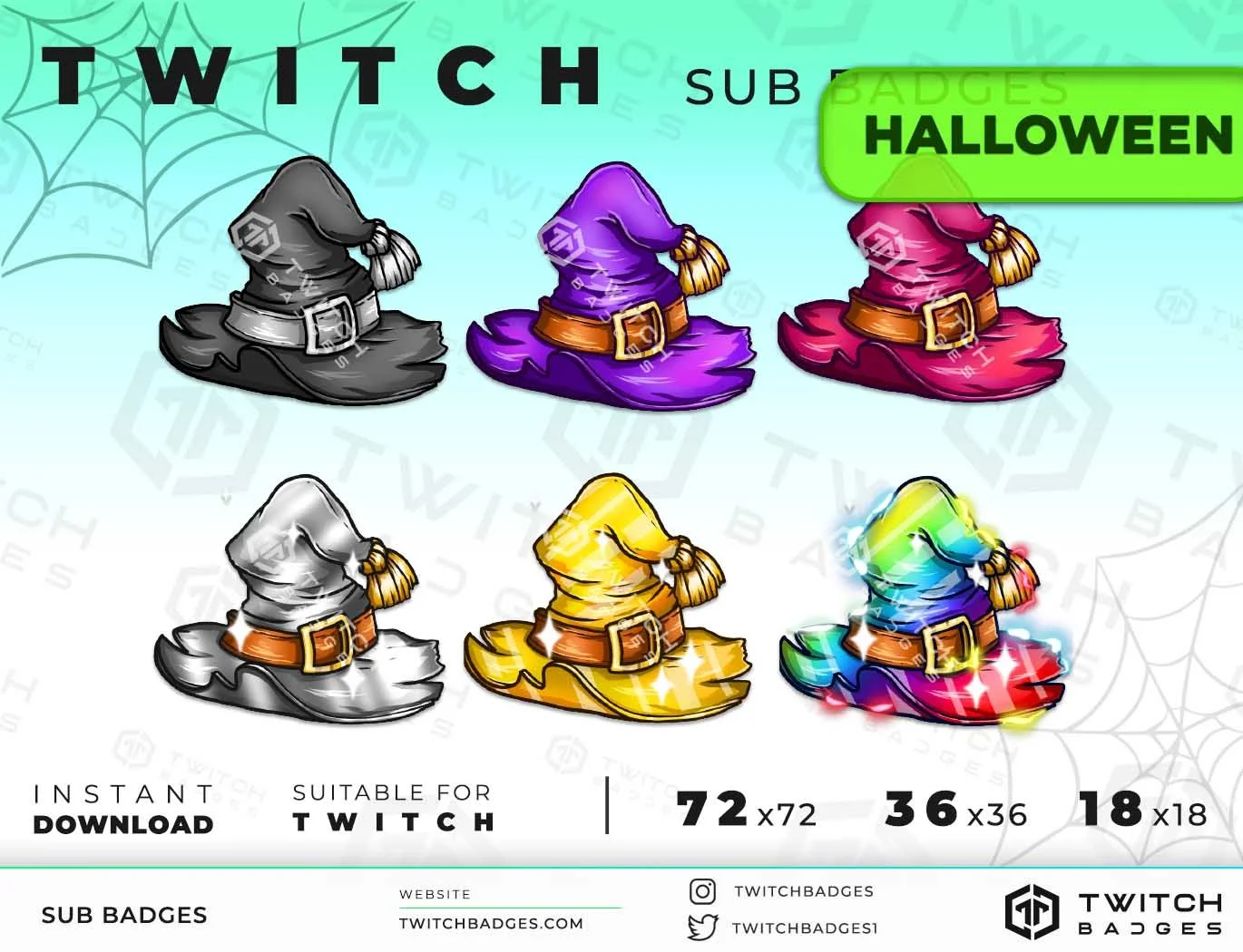 Wizard hat Twitch sub badges