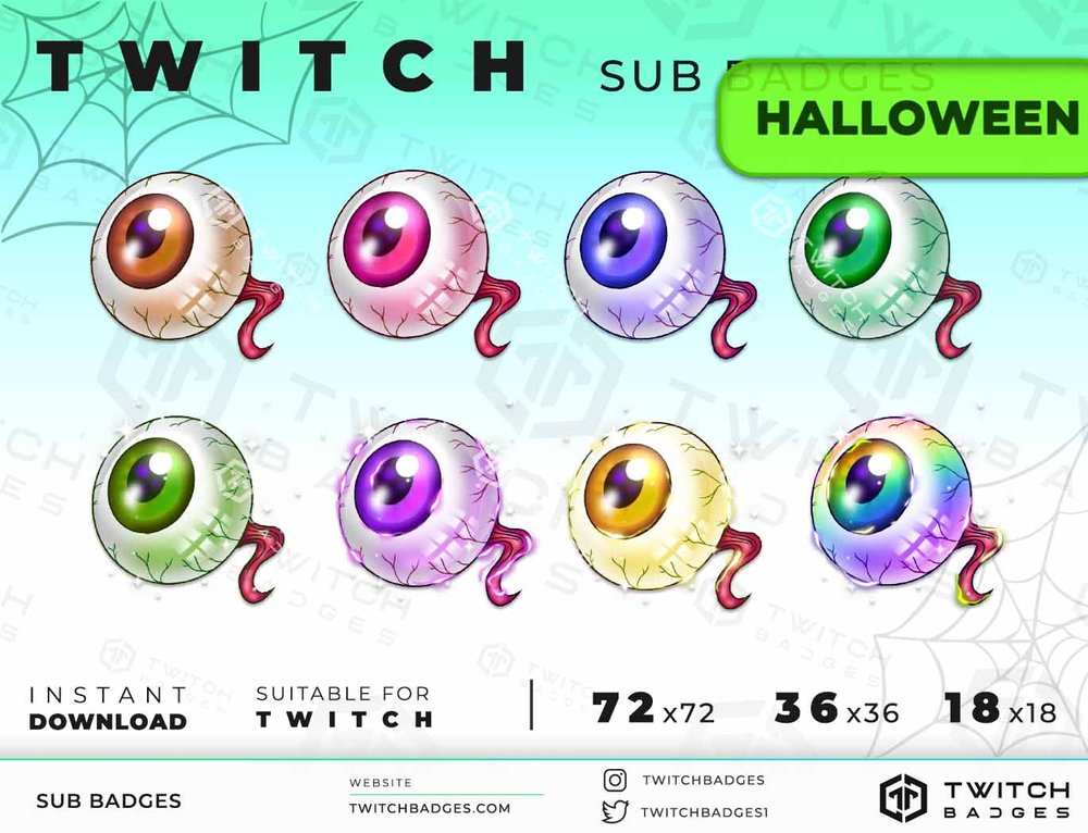 Halloween Twitch Badges Twitch Sub Badges Twitch 