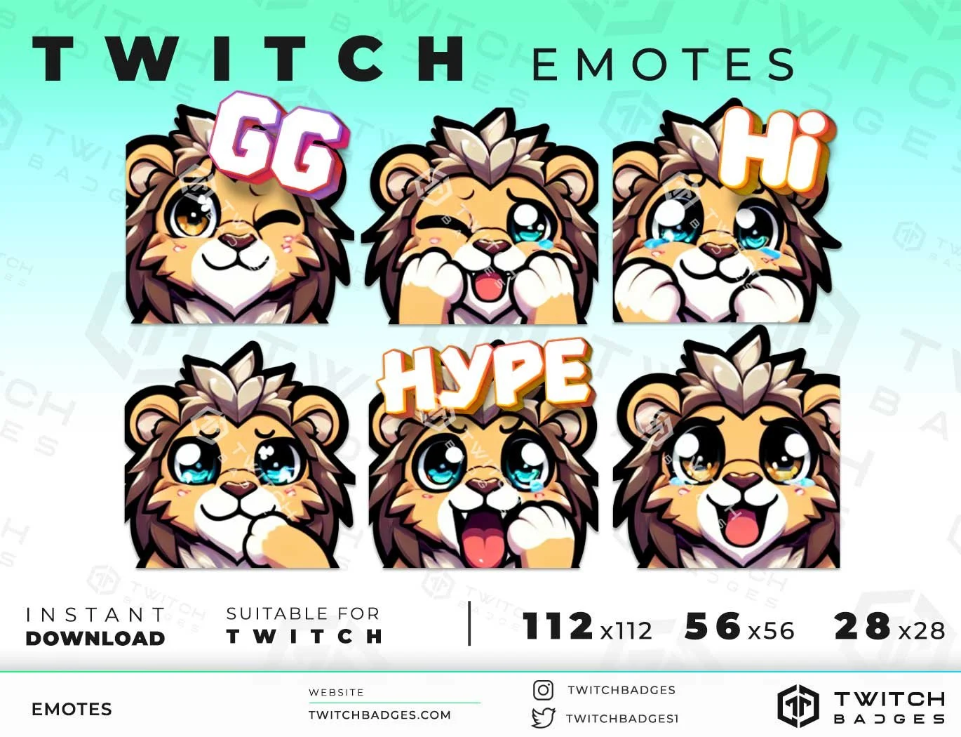 Lion Twitch Emotes