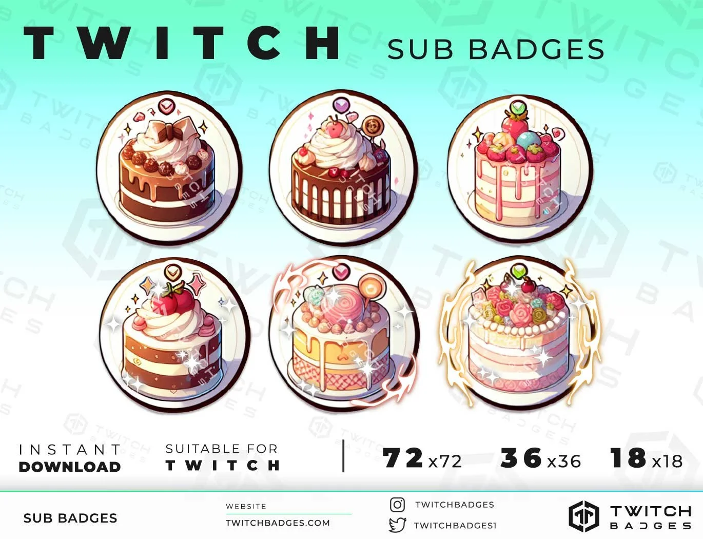 Twitch Sub Badges Cakes