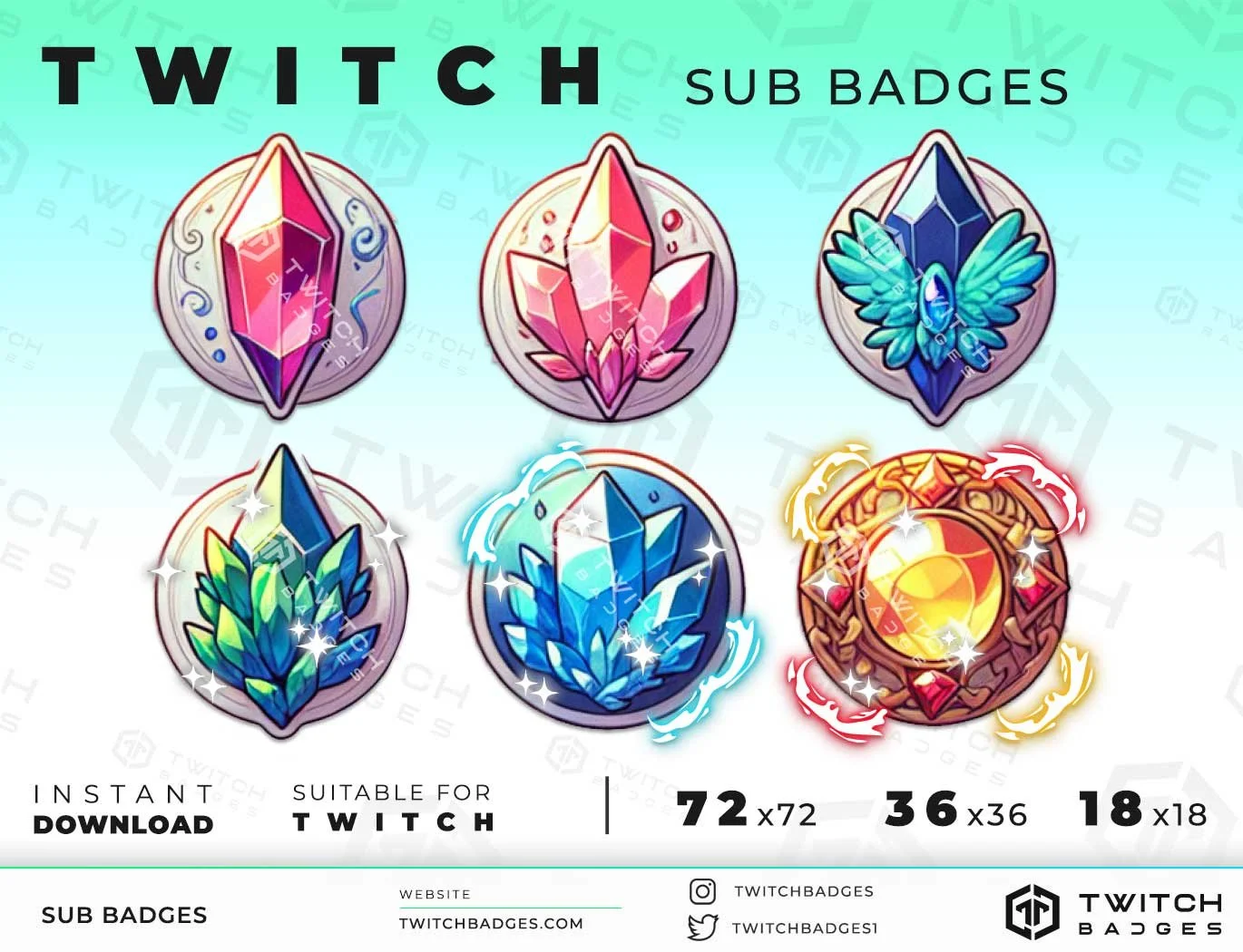 Twitch Sub Badges Crystals_25