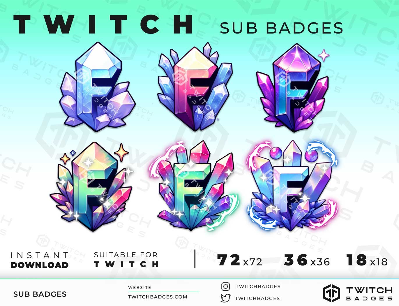 Twitch Sub Badges Letter F