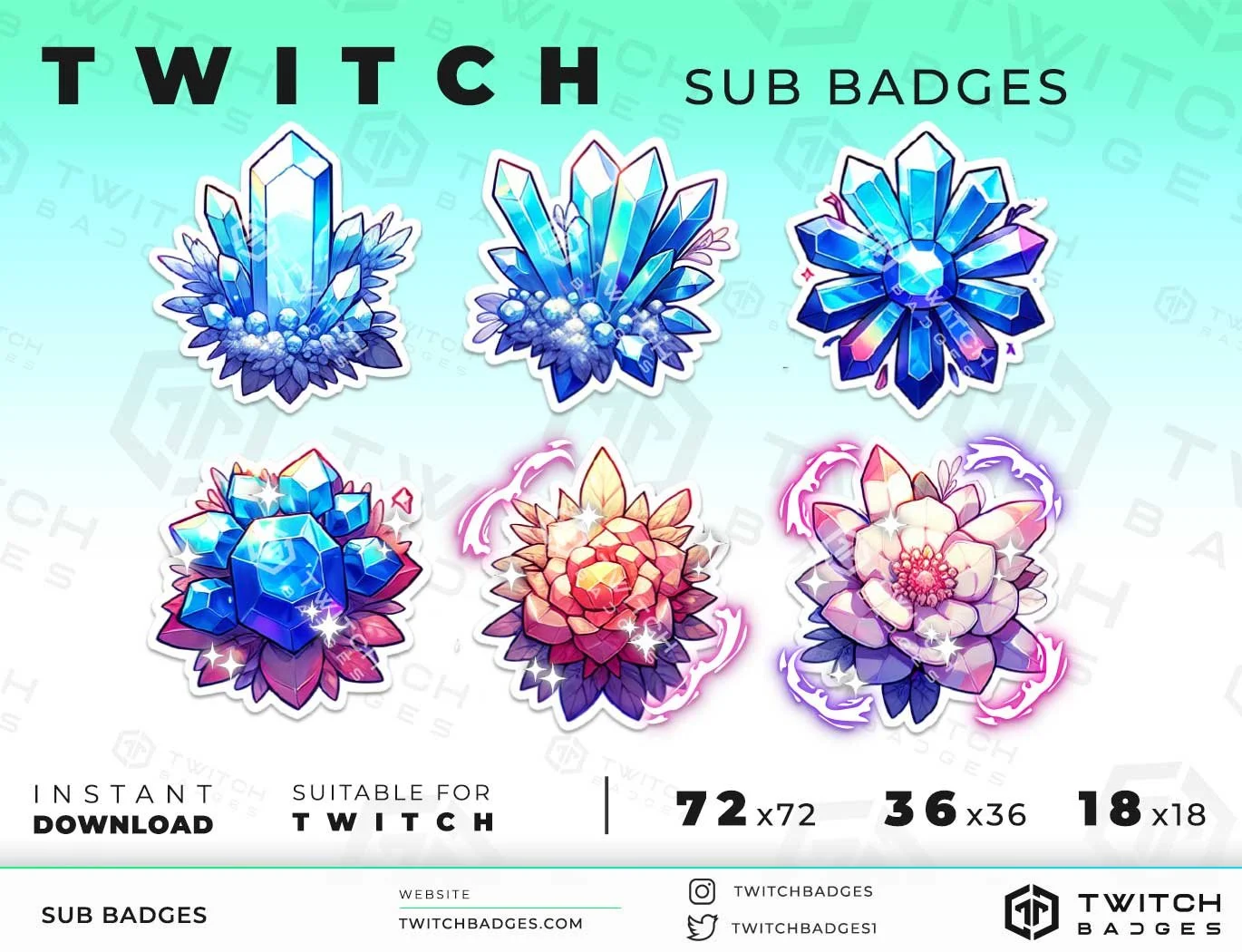 Twitch Sub Badges Flowers