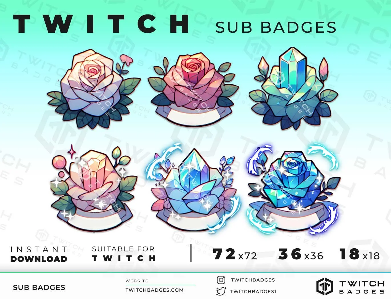 Twitch Sub Badges Flowers_4