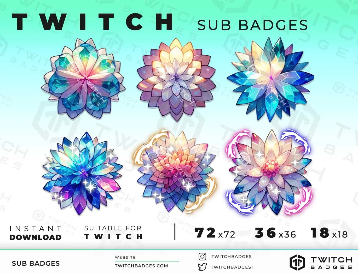 Twitch Sub Badges Flowers_5