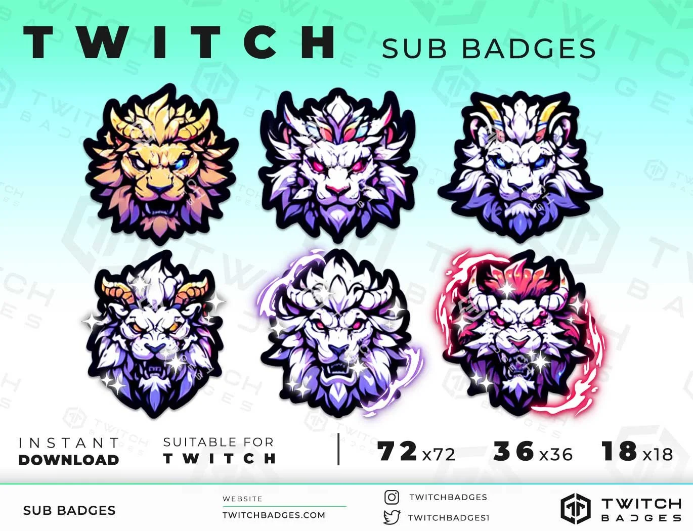 Twitch Sub Badges Lion