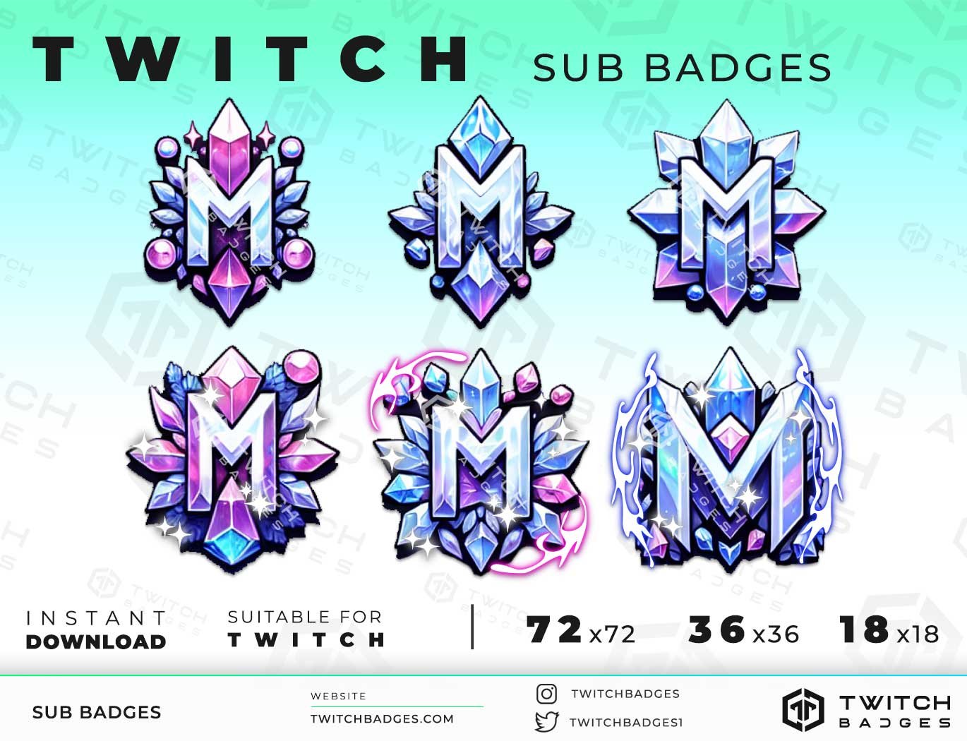 Twitch Sub Badges M Letter