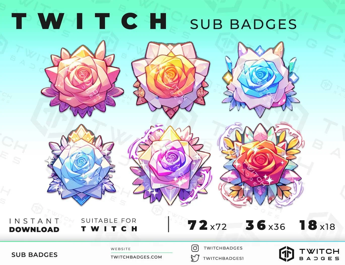 Twitch Sub Badges Rose