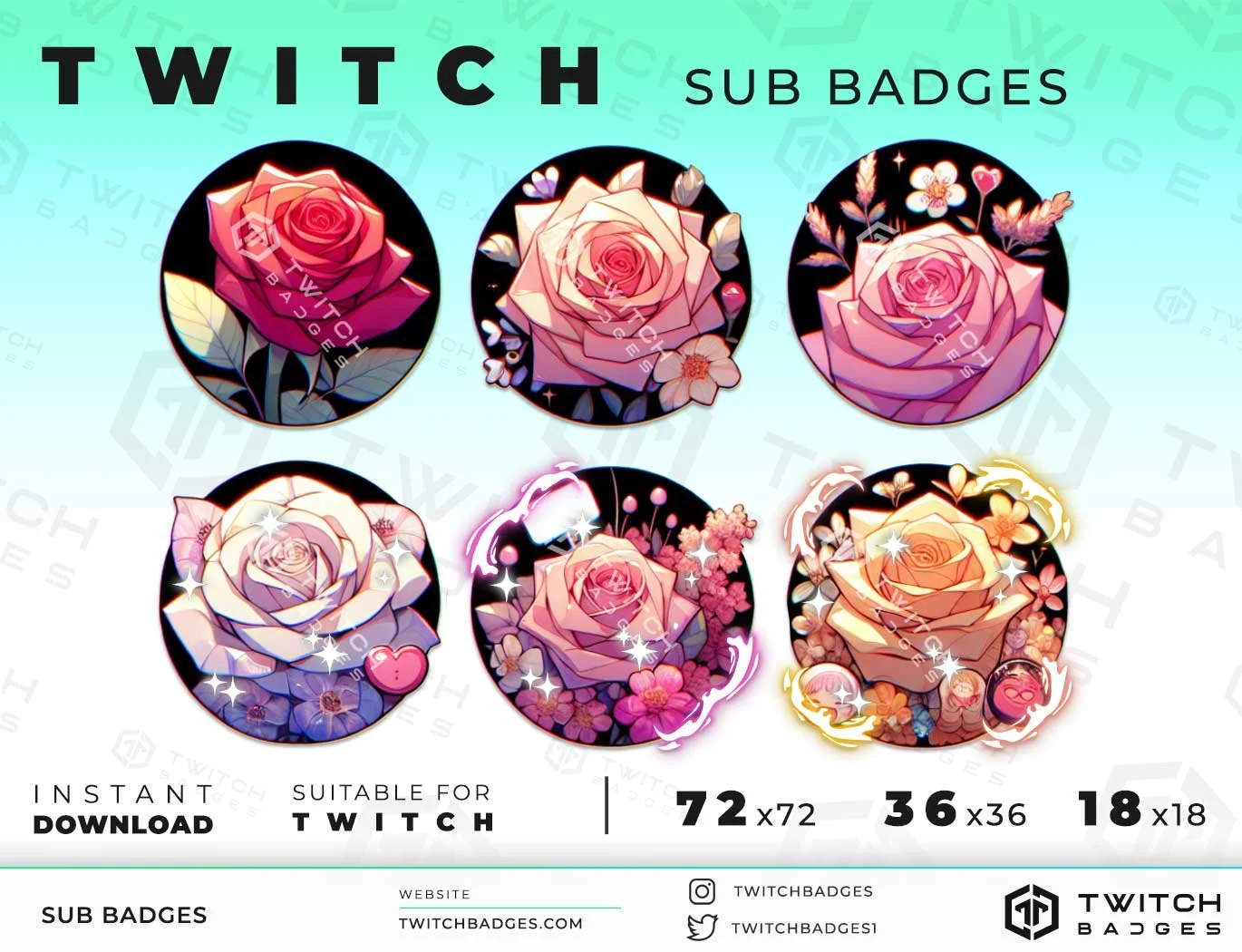 Twitch Sub Badges Rose_2