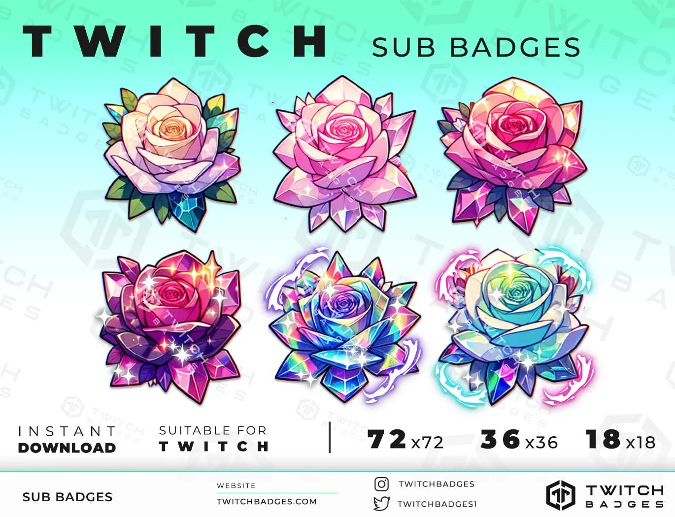 Twitch Sub Badges Rose_3