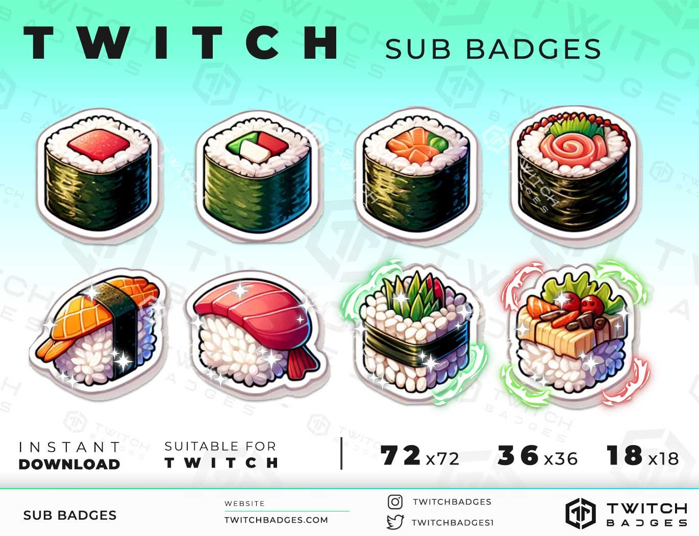 Twitch Sub Badges Sushi