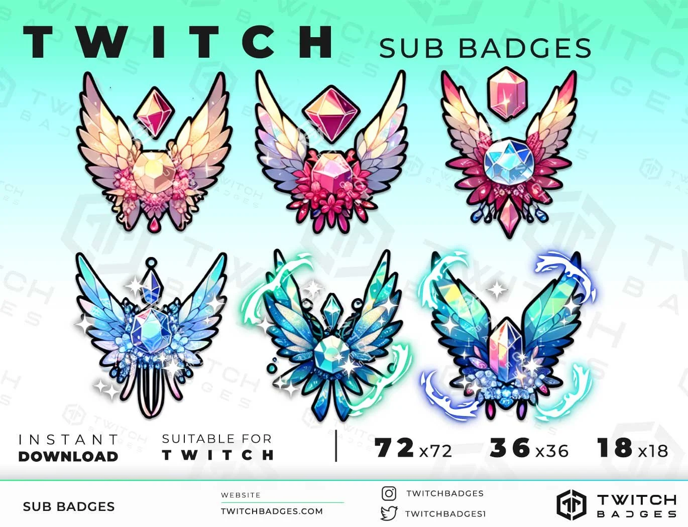 Twitch Sub Badges Wings_3