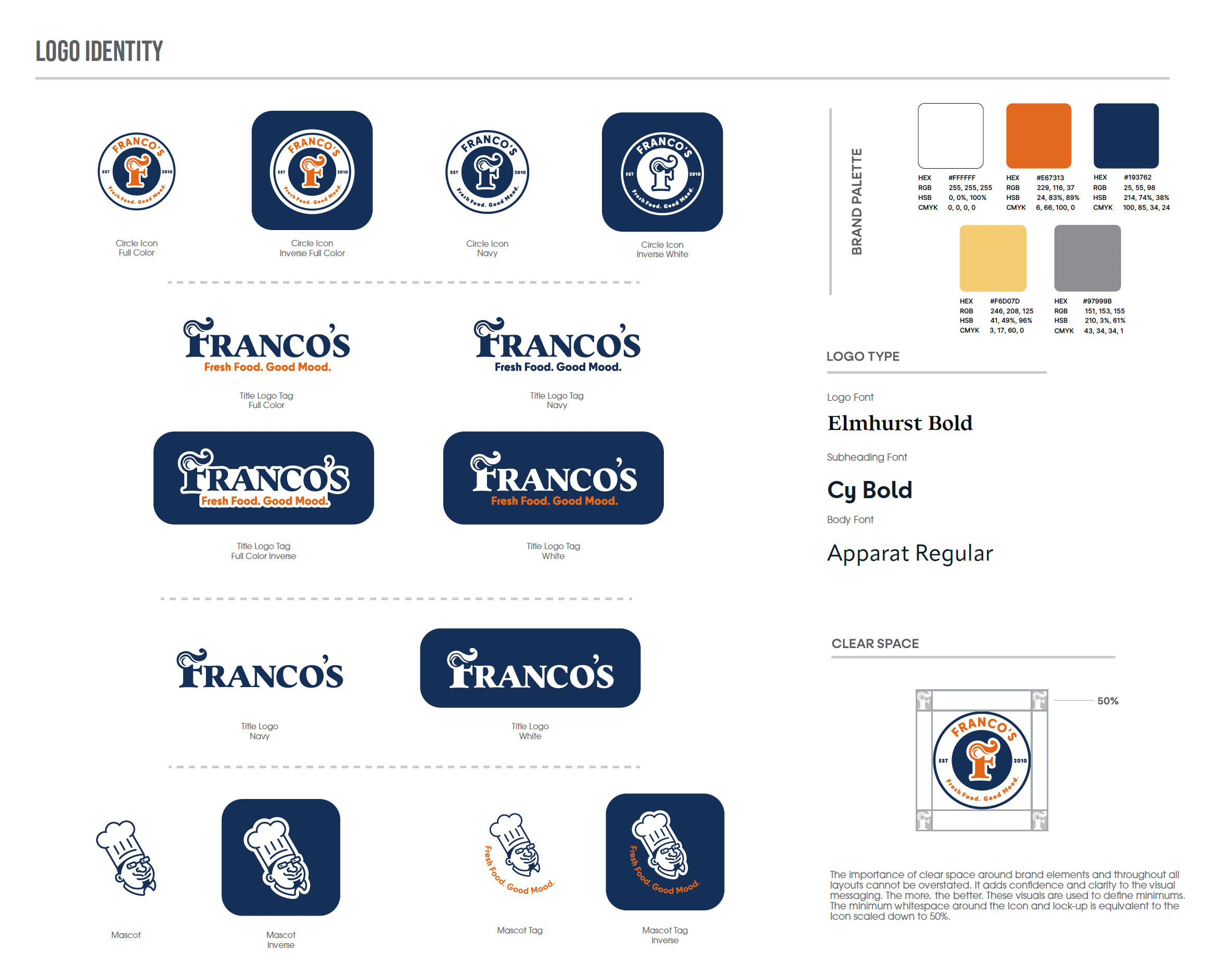 Franco's logo identity and branding package