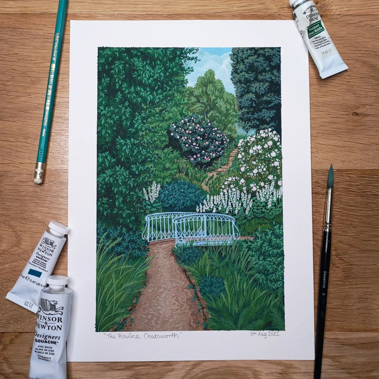 The Ravine at @chatsworthofficial gardens! 🌳 

I took the reference photograph a few years ago on our holiday to the Peak District! I had been to Chatsworth House a lot as a child but never walked around the park so this time we spent a whole day ex