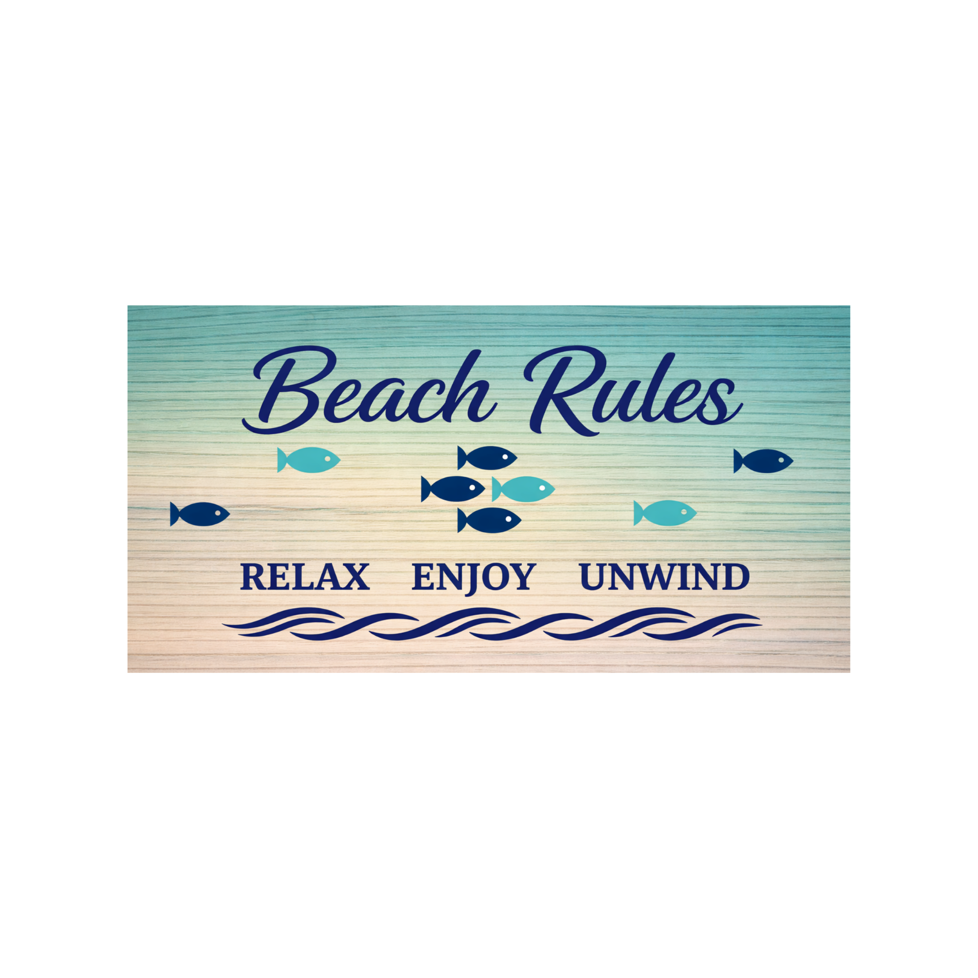 Beach Rules Summer Sign, Wreath Attachment or Door Hanger