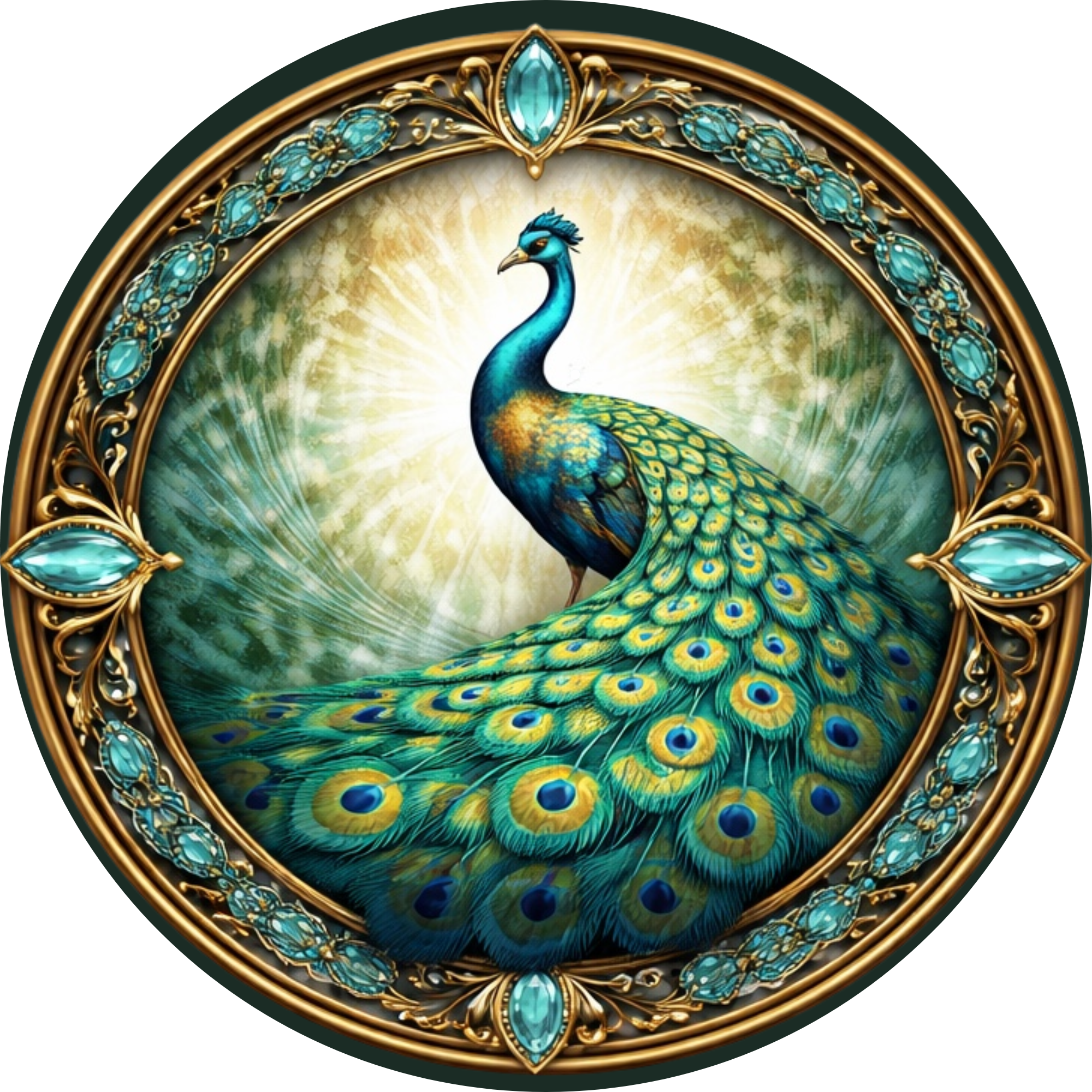 Peacock Sign, Wreath Attachment or Door Hanger