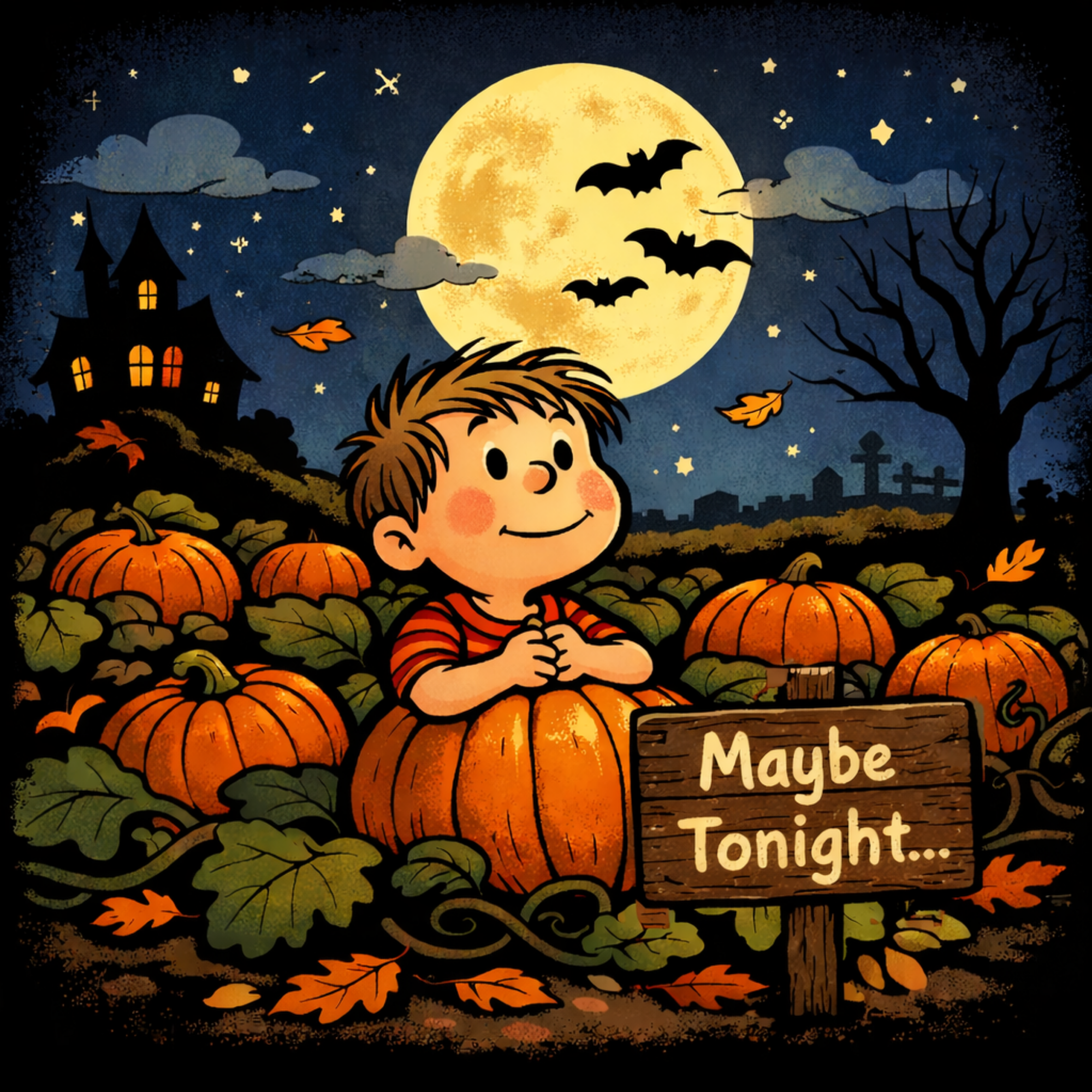 Maybe Tonight Pumpkin Patch Sign, Wreath Attachment, Door Hanger
