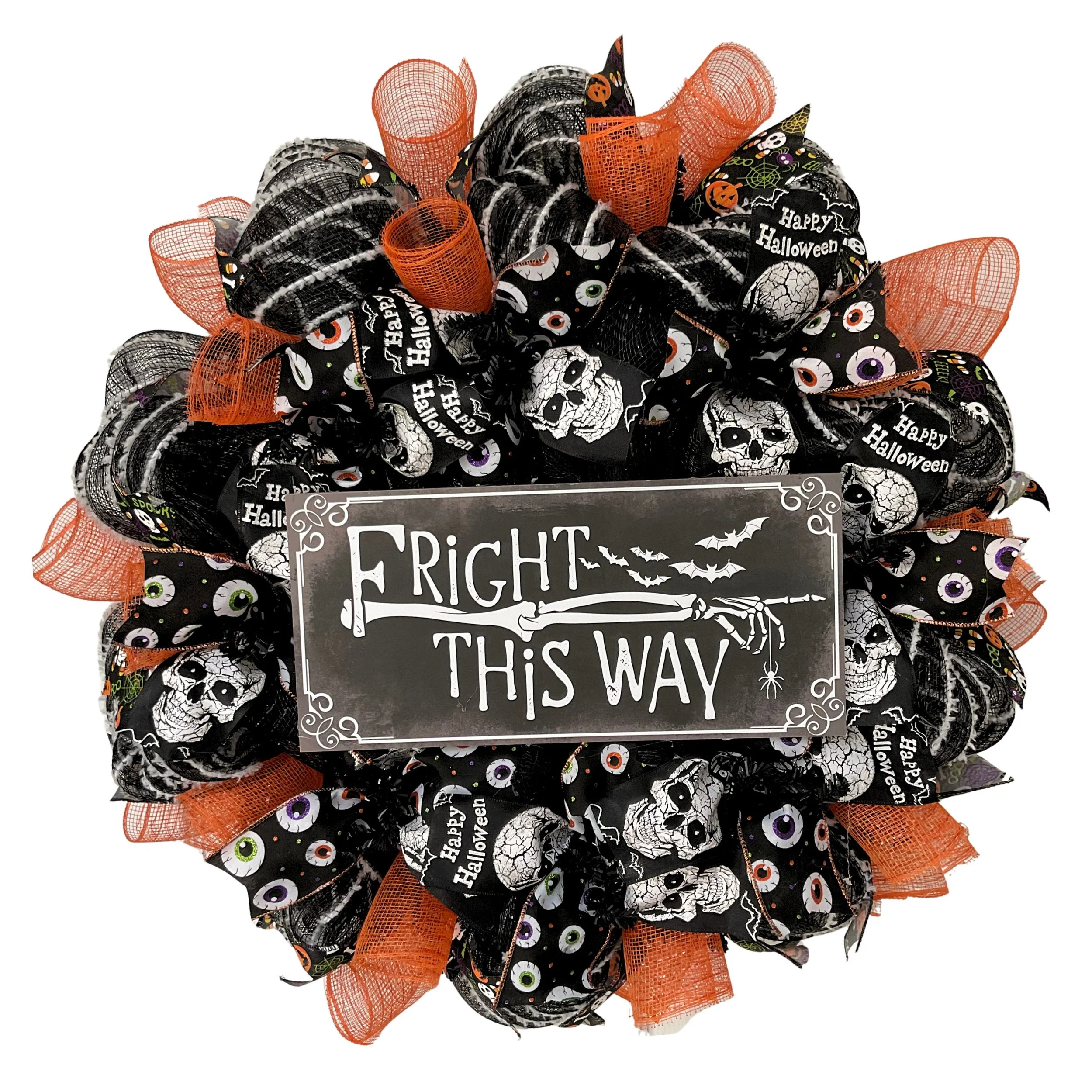 Fright This Way Halloween Wreath