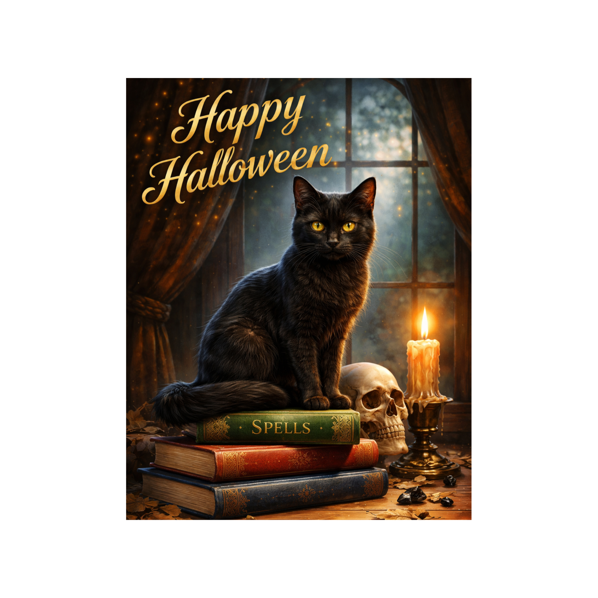 Gothic Black Cat Sign or Door Hanger