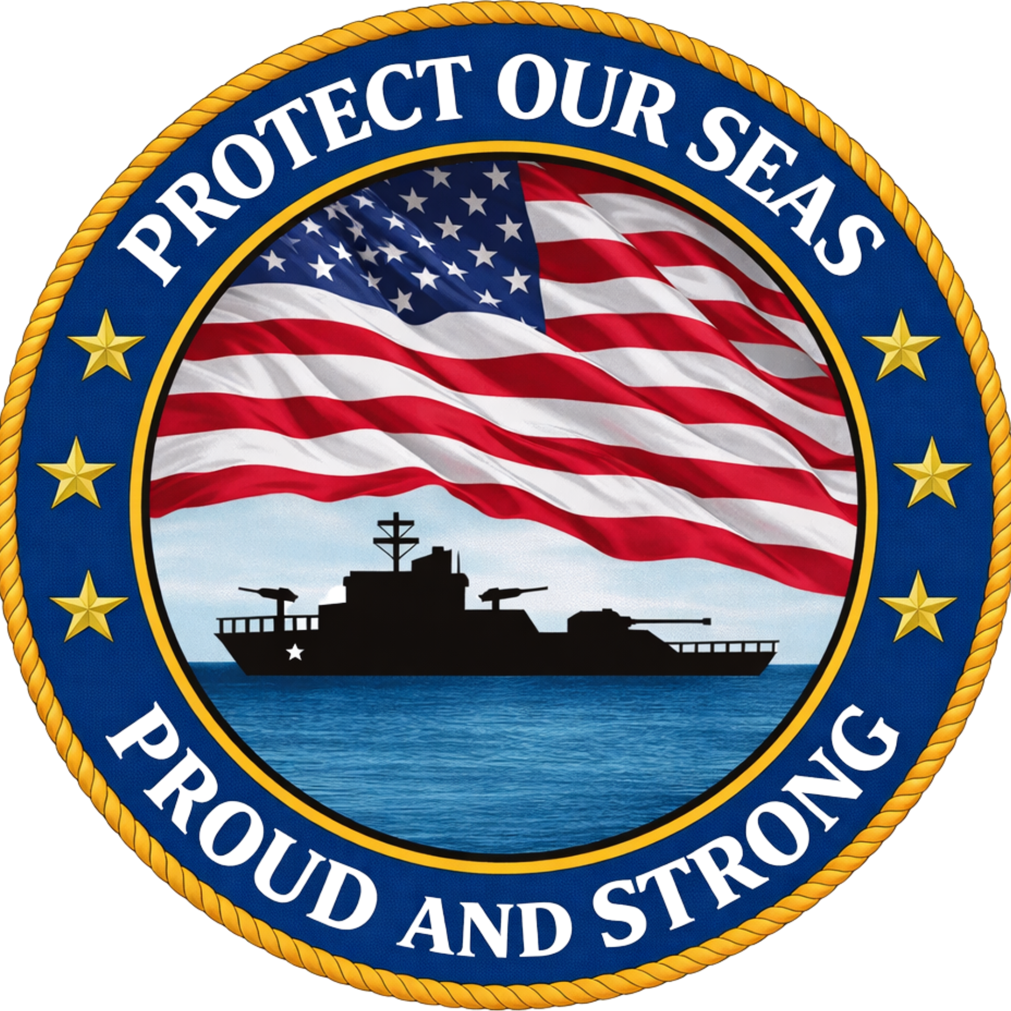 Protect Our Seas Proud and Strong Military Appreciation Wreath Attachment, Sign or Door Hanger