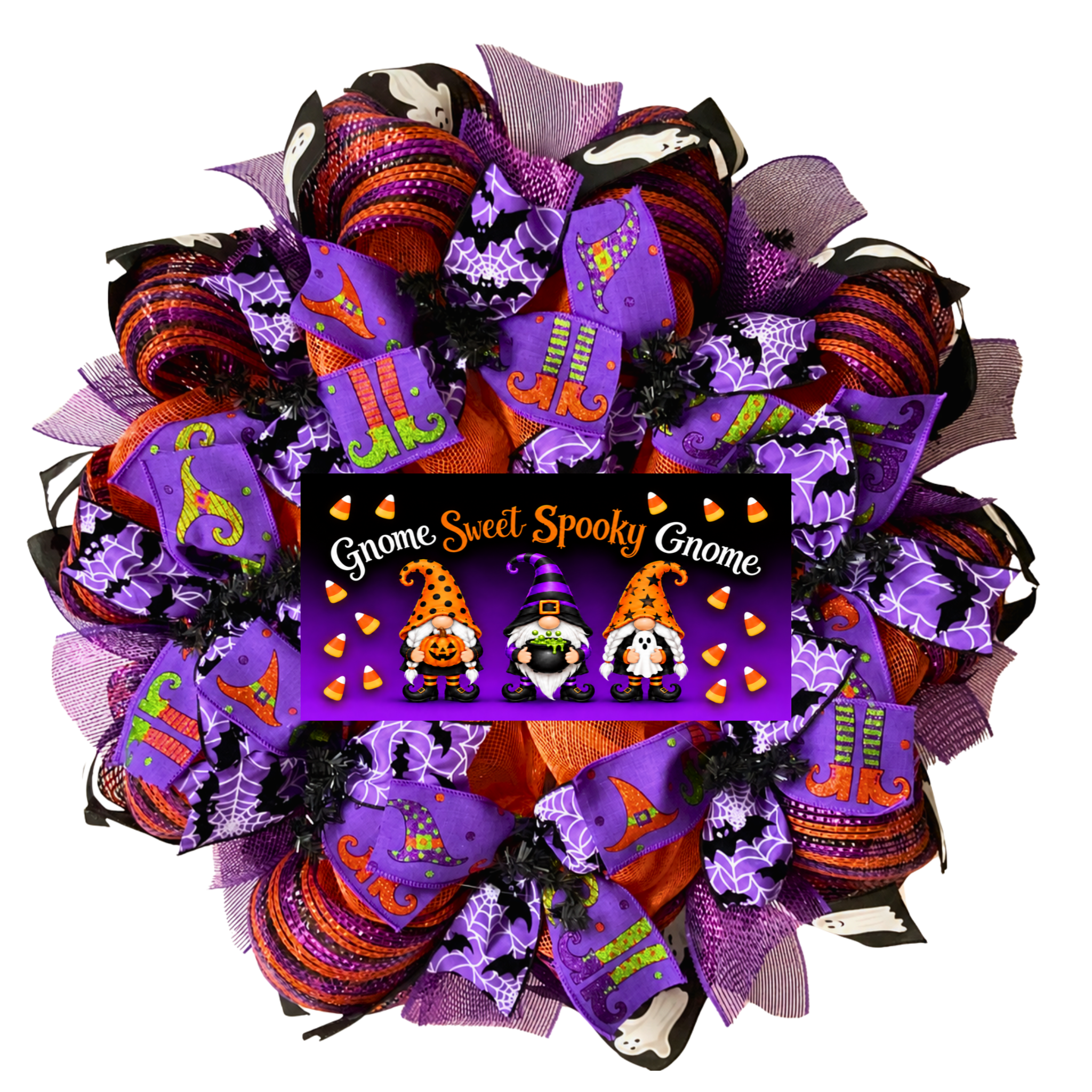 Gnome Sweet Spooky  Gnome Halloween Wreath