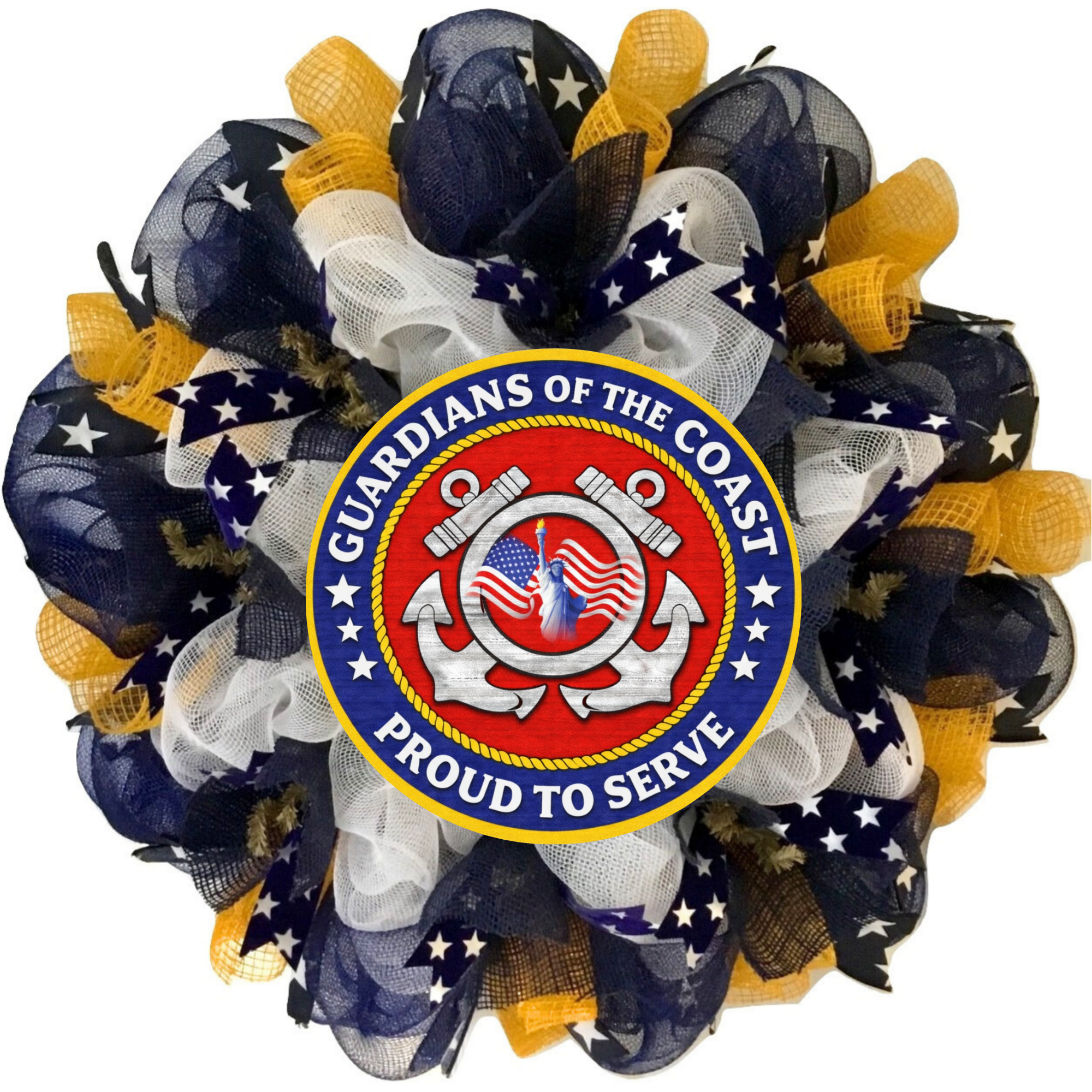 Guardians of the Sea Proud to Serve Military Appreciation Wreath Available in 24 inch and 28 inch diameters