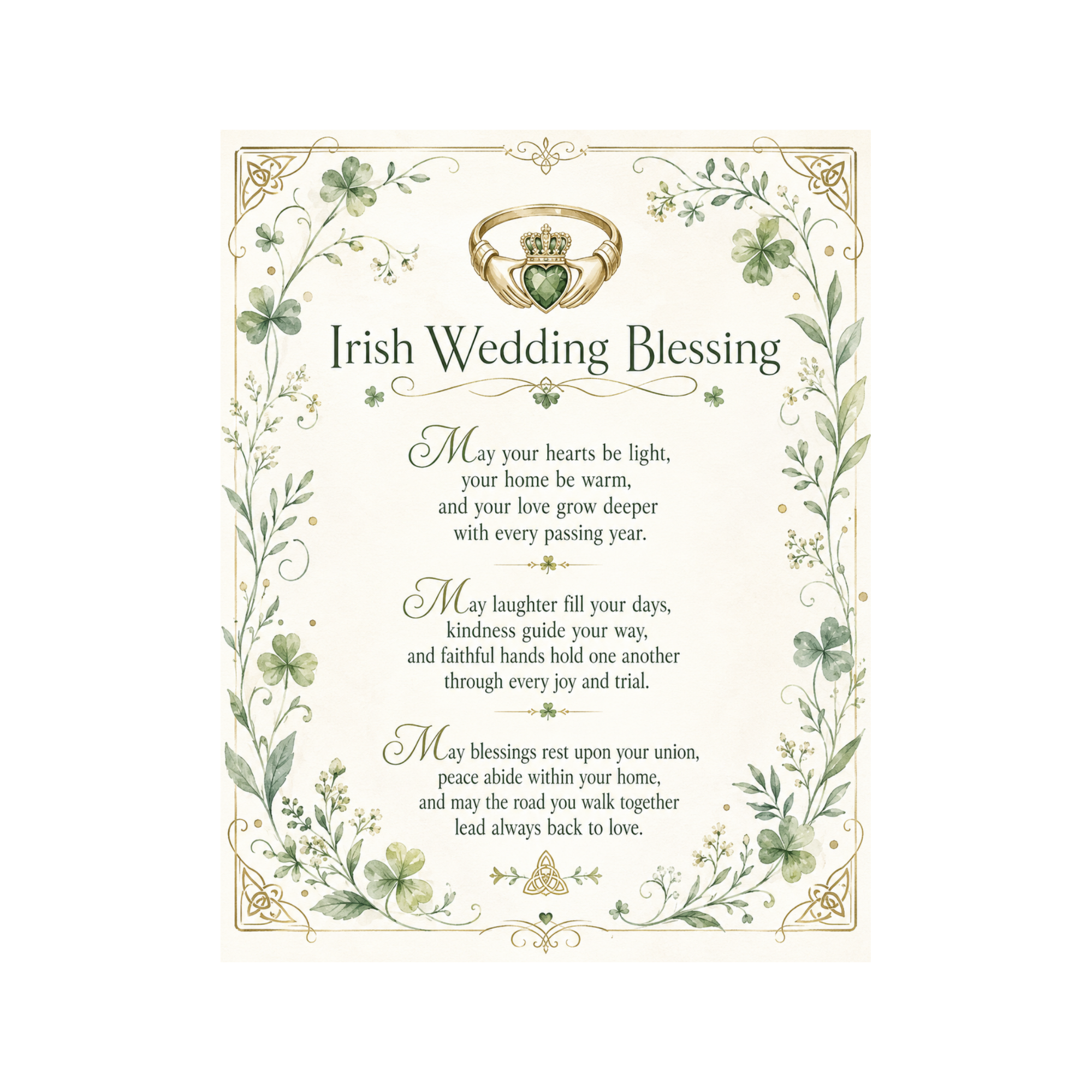 Irish Wedding Blessing Sign, Wreath Attachmentor Door Hanger