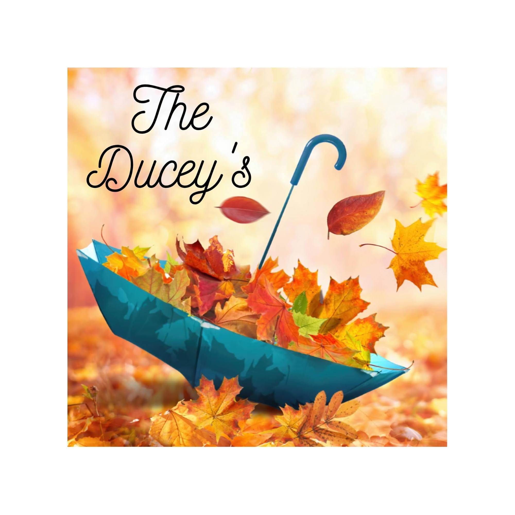 Fall Umbrella Personalized Autumn Sign or Door Hanger