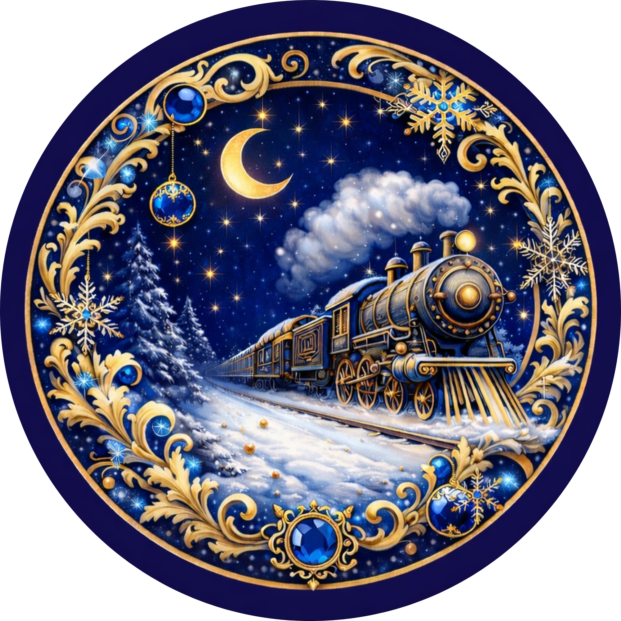 Christmas North Pole Train Decorative Signage, Wreath Attachment or Door Hanger