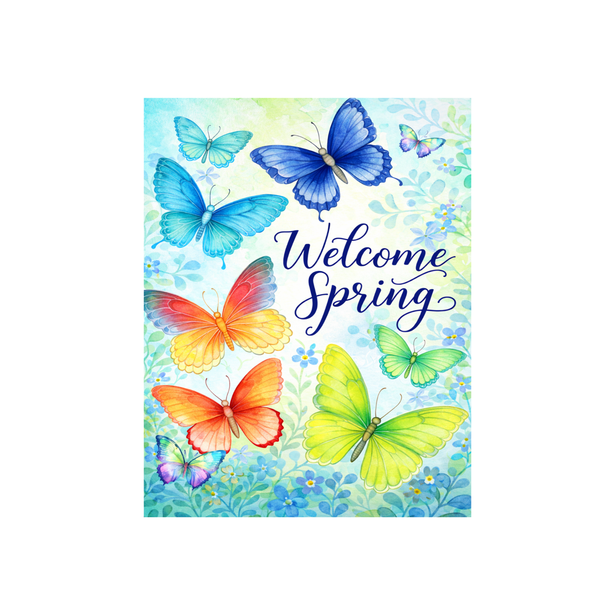 Welcome Spring Butterflies Sign, Wreath Attachment or Door Hanger