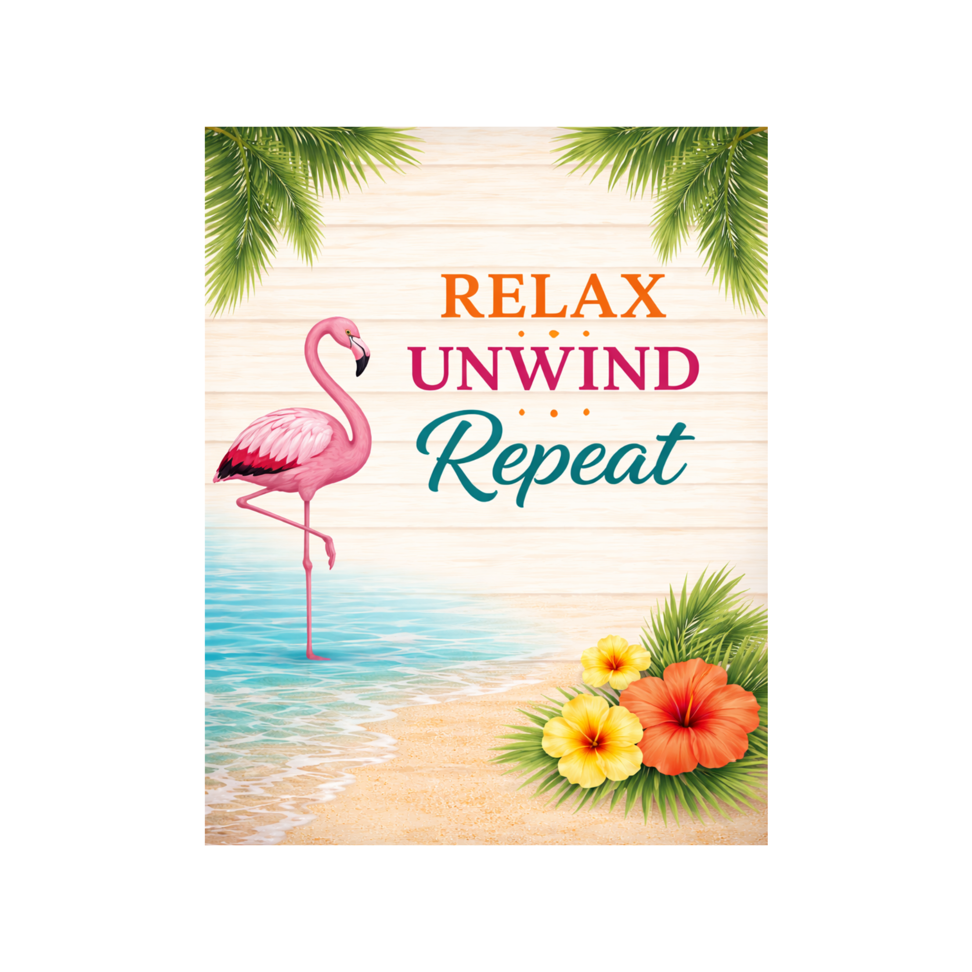 Relax Unwind Repeat Summer Welcome Sign, Wreath Attachment or Door Hanger