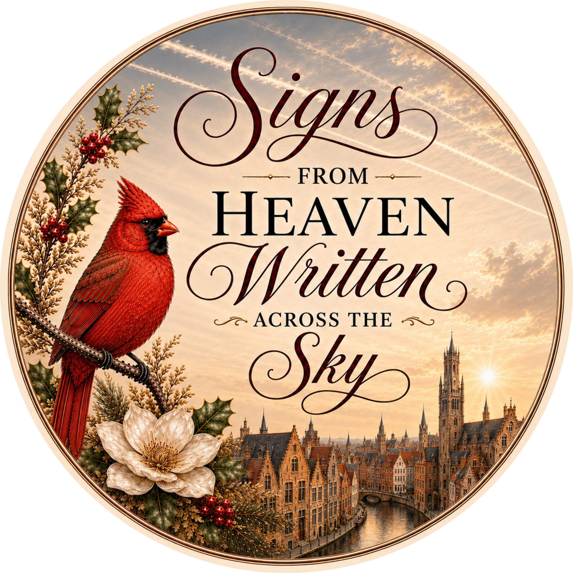 Signs From Heaven Written In the Sky Cardinal Inspirational Sign or Door Hanger