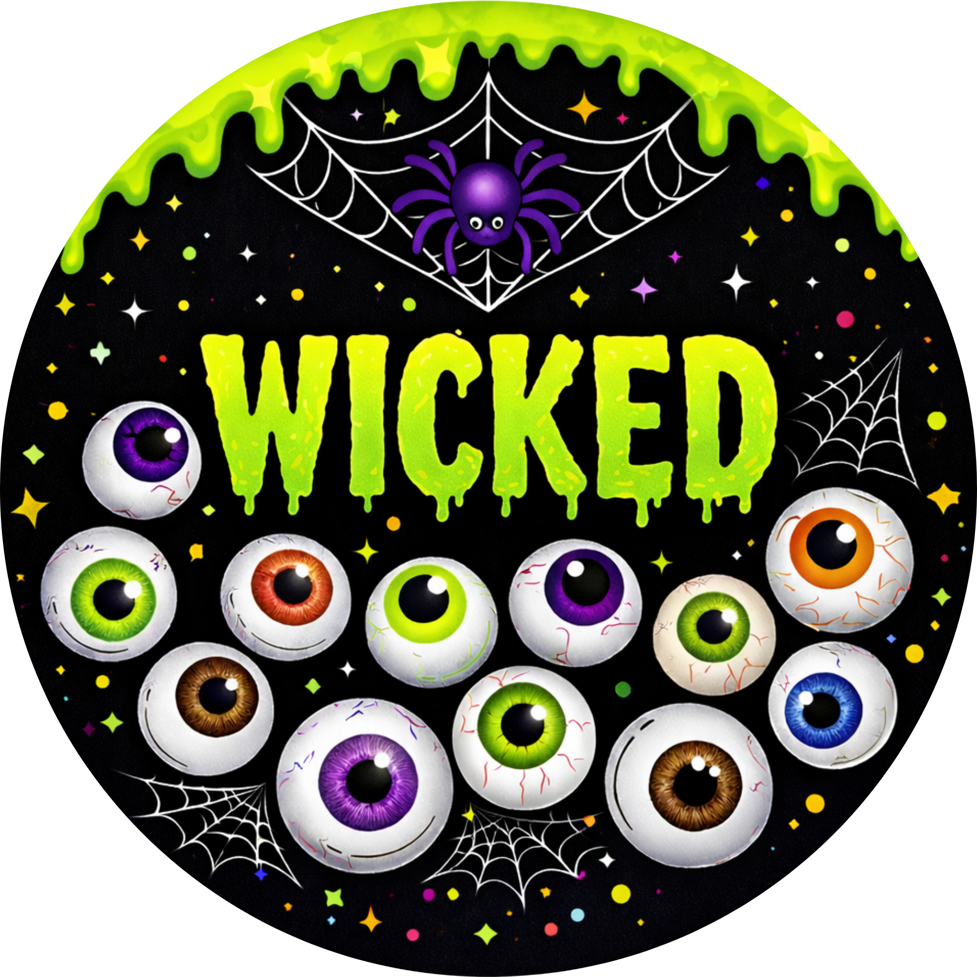 Wicked Crazy Eyeballs Halloween Sign, Wreath Attachment or Door Hanger