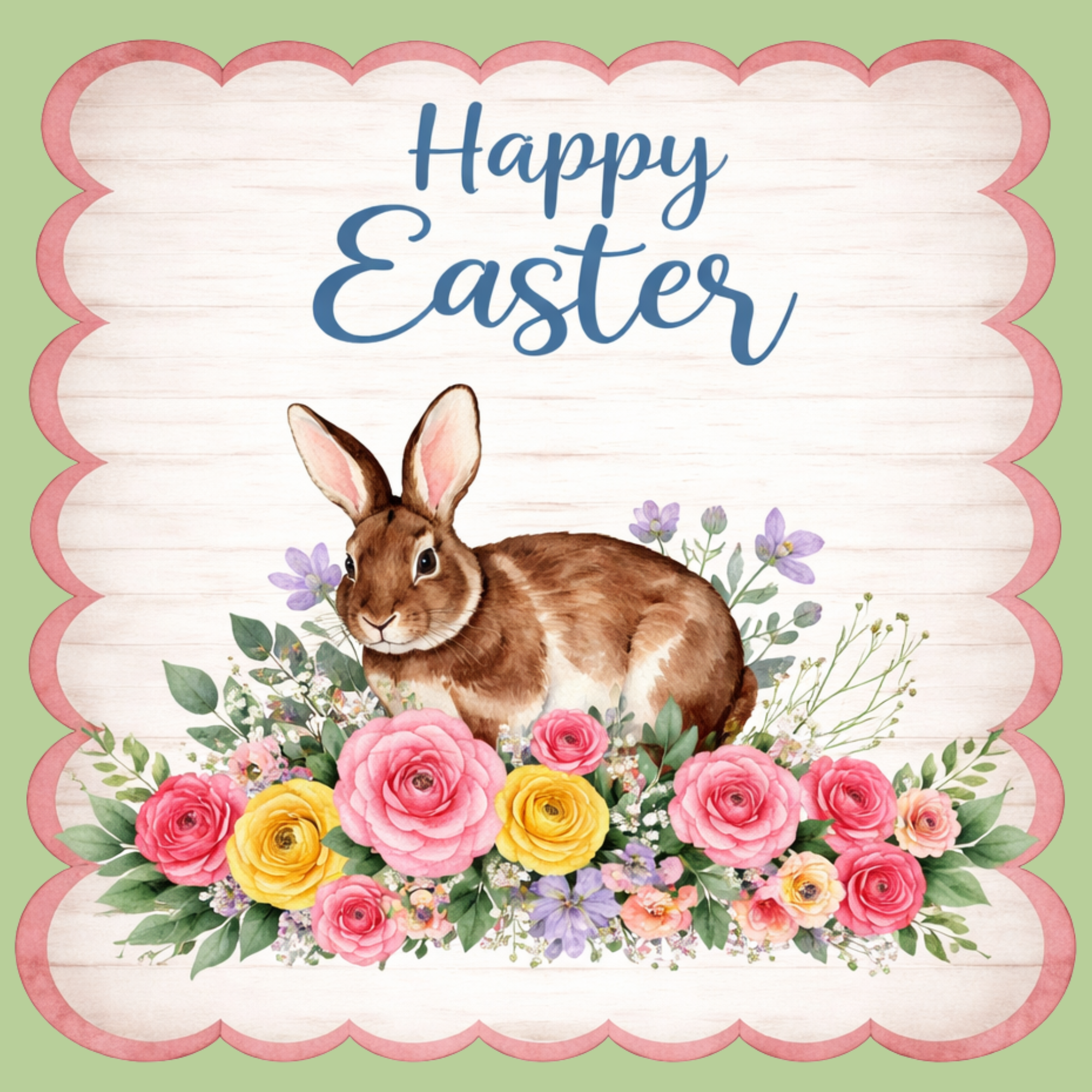 Happy Easter Brown Bunny Sign, Wreath Attachment or Door Hanger (Copy)