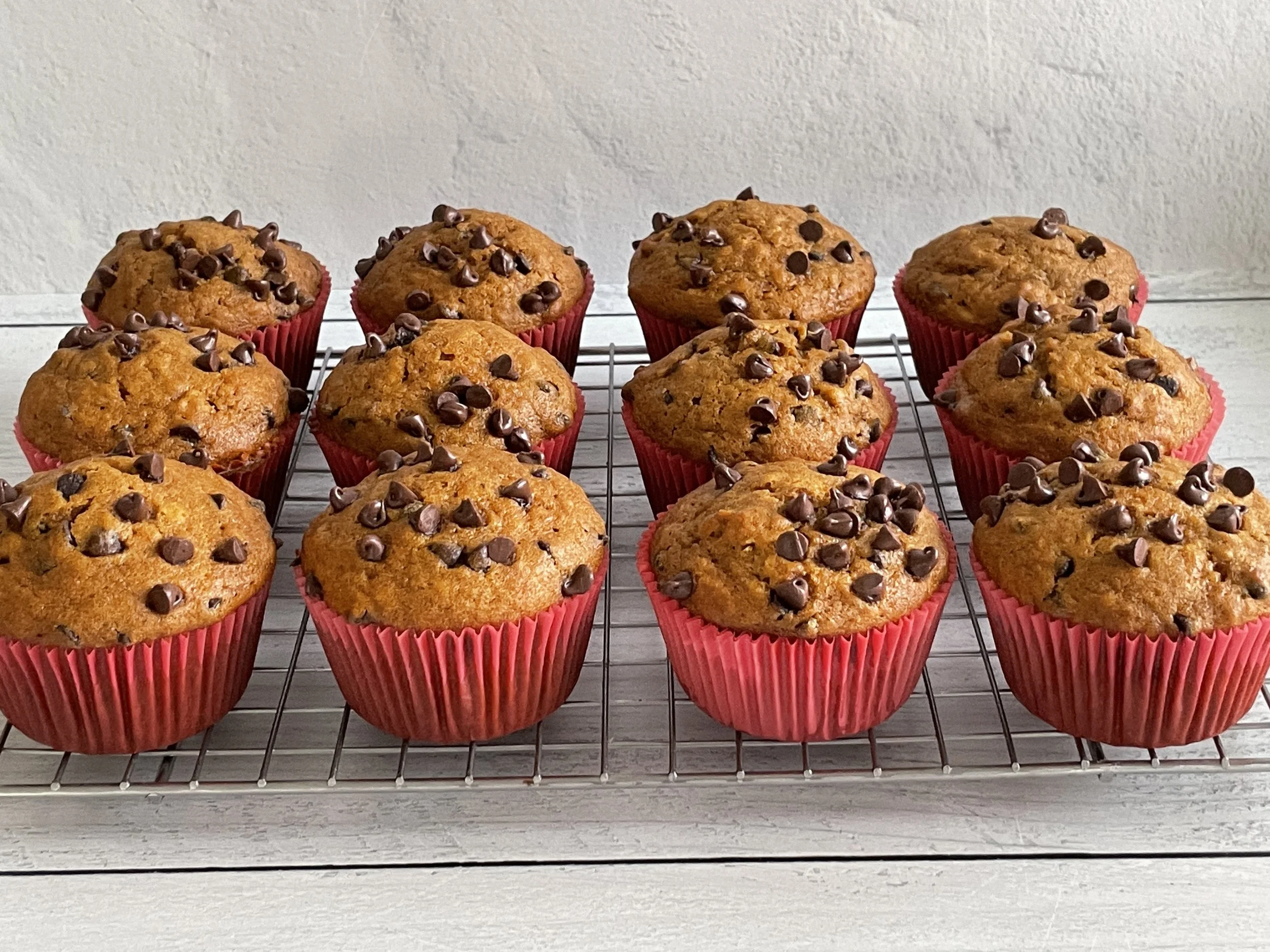 Muffins y Ponque de Calabaza con Chocolate chips