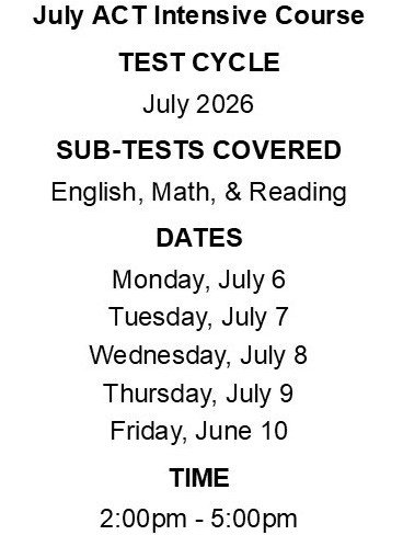 July ACT Intensive Course (Afternoon Session, Week 2)