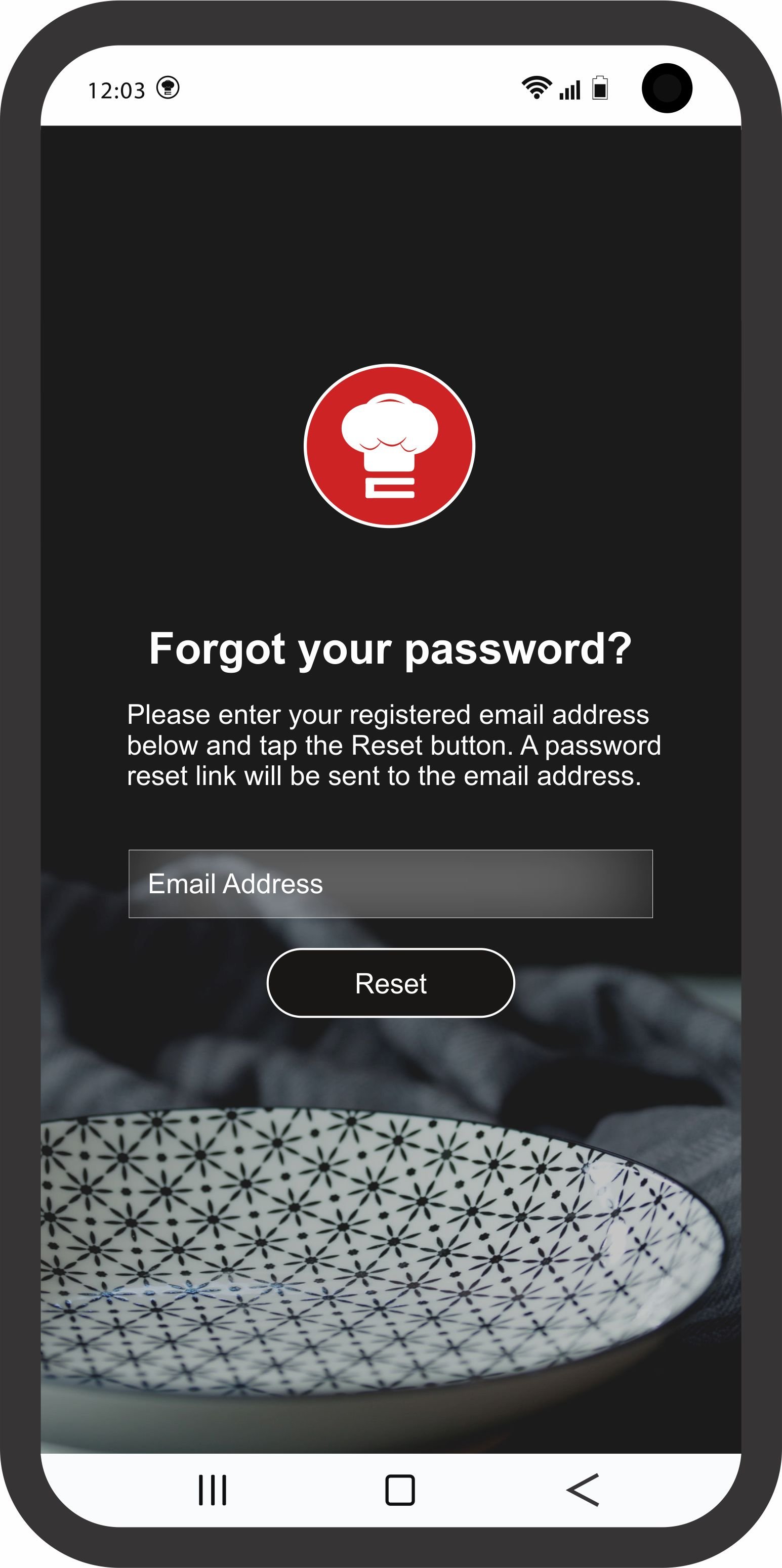 Forgot Password Screen