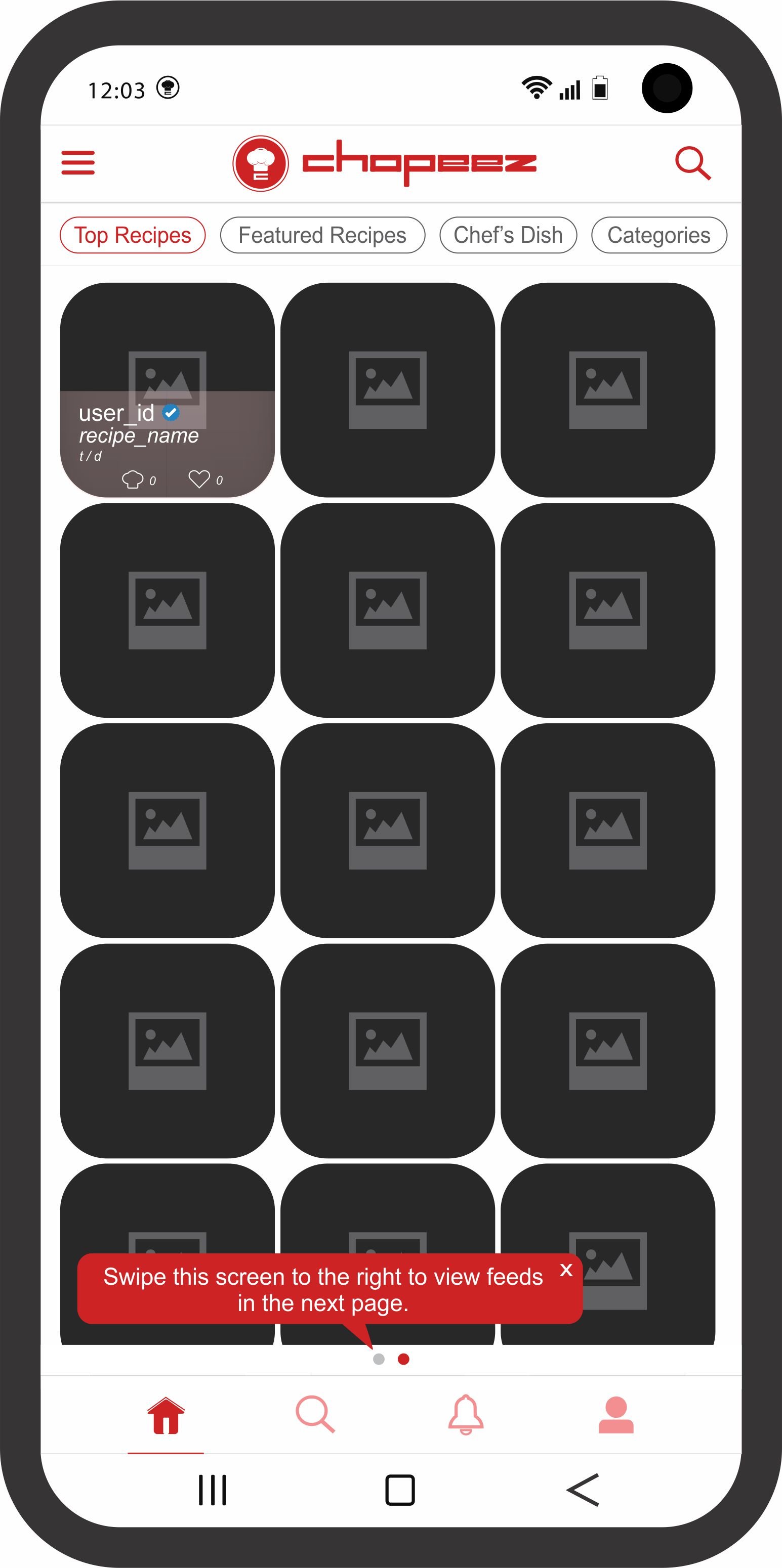 Home Screen (Recipes)