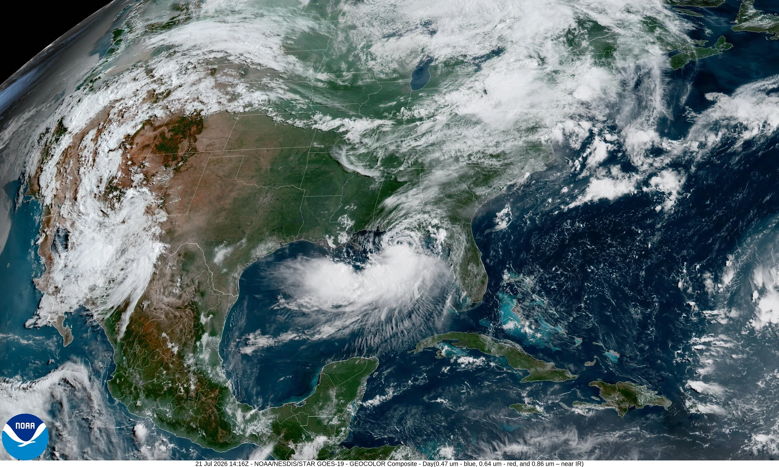 first tropical storm in the gulf of mexico and Caribbean