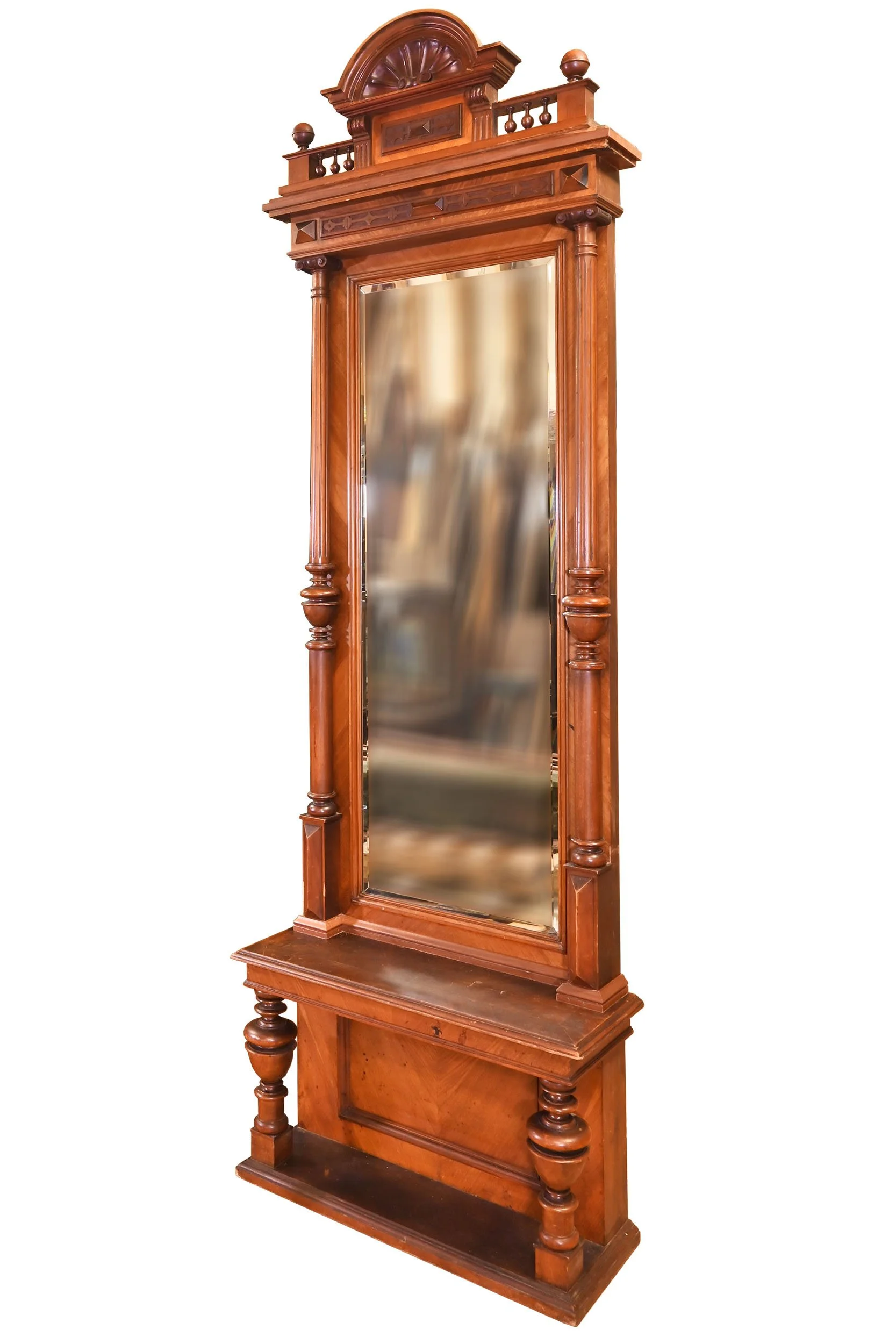27833 carved walnut standing hall mirror 2.jpg