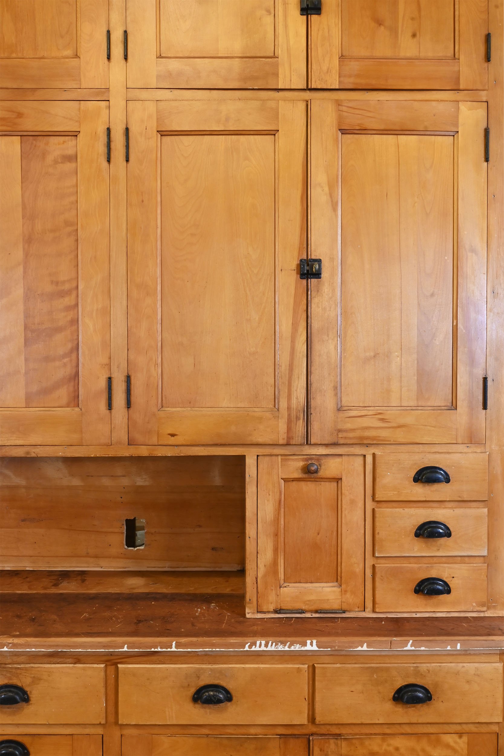 27740 maple 7 foot wide kitchen cabinet wall unit with large and small flour bin 4.jpg