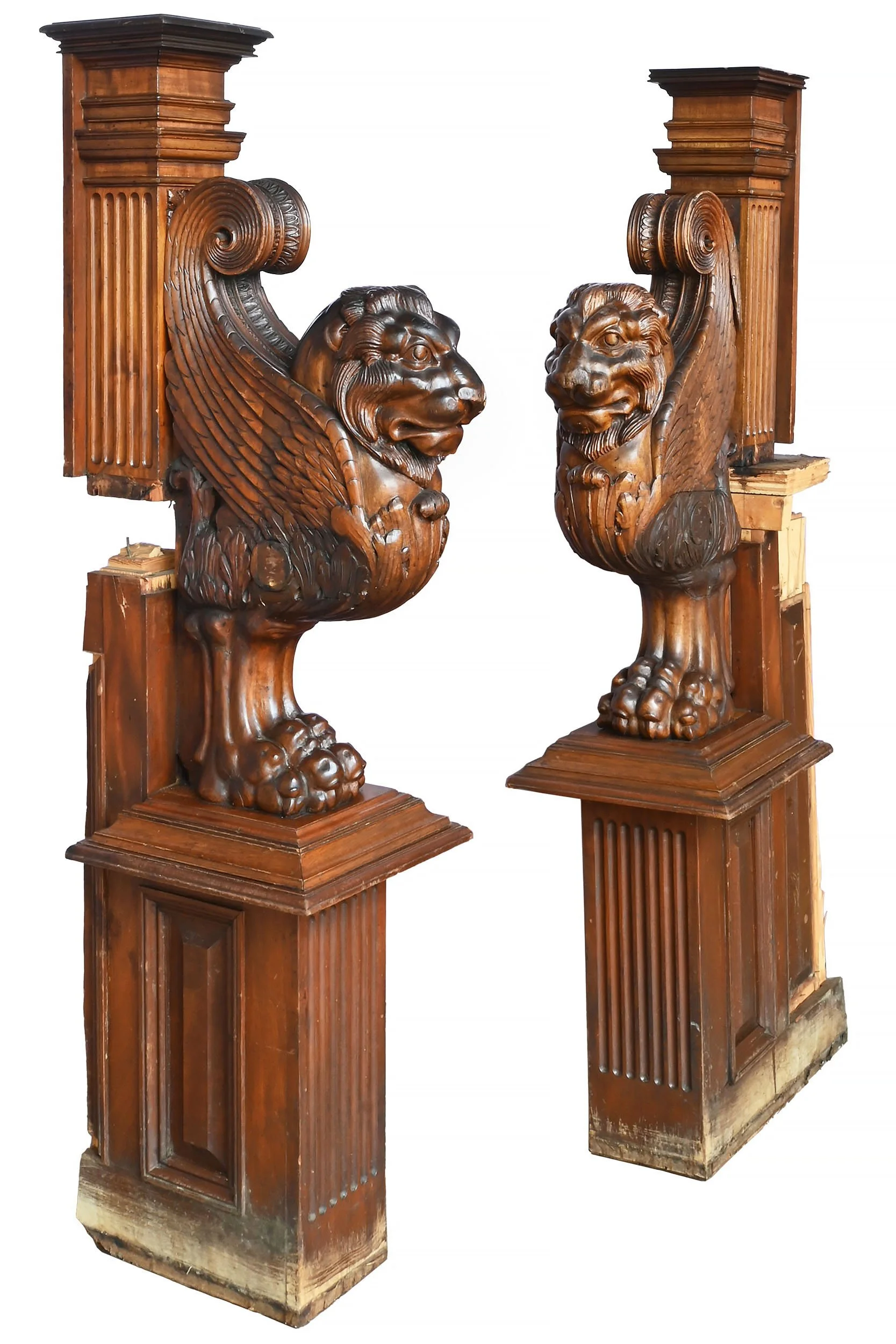 27626 pair of carved mahogany built in winged lions 1.jpg