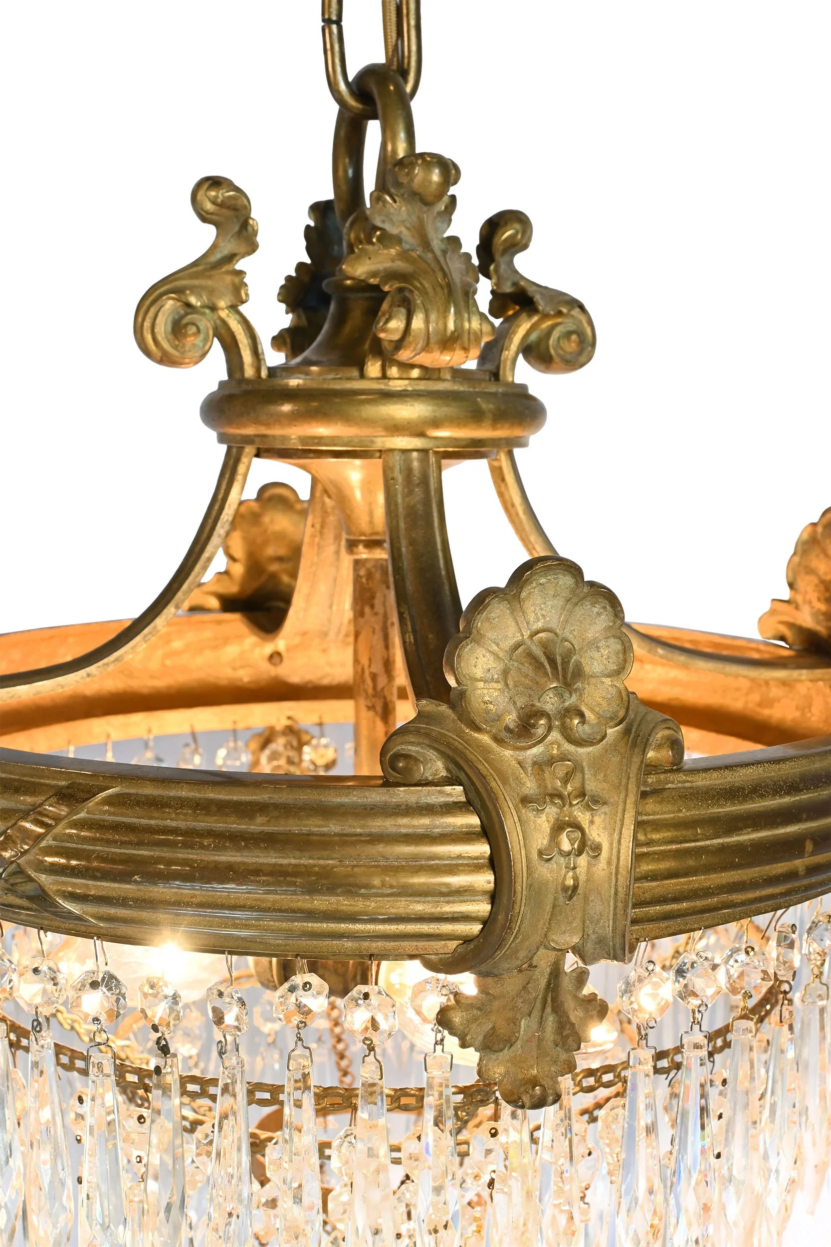27913 cast brass neoclassical four tier wedding cake chandelier 3.jpg