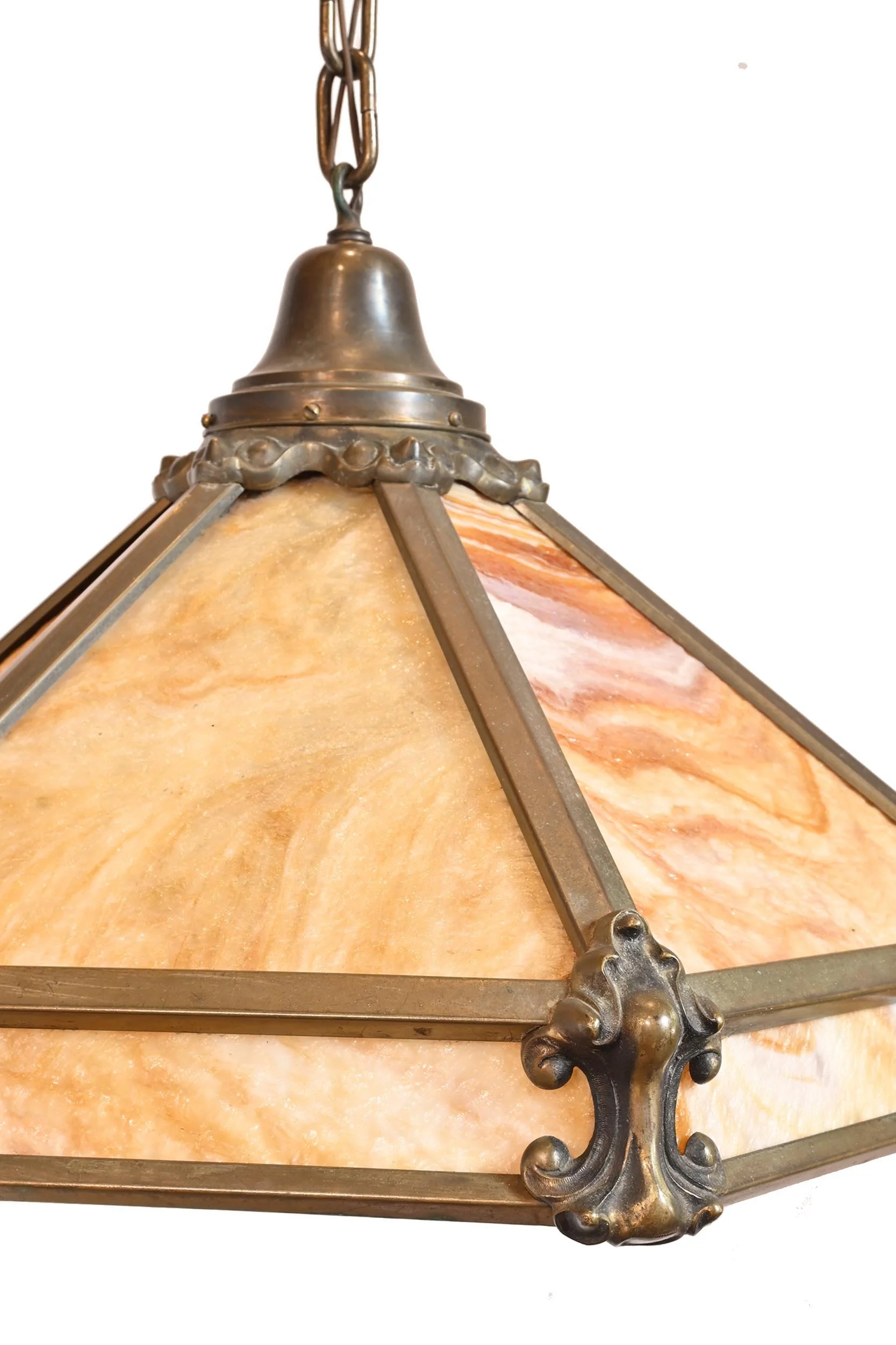 27827 large carmel slag glass table chandelier 3.jpg