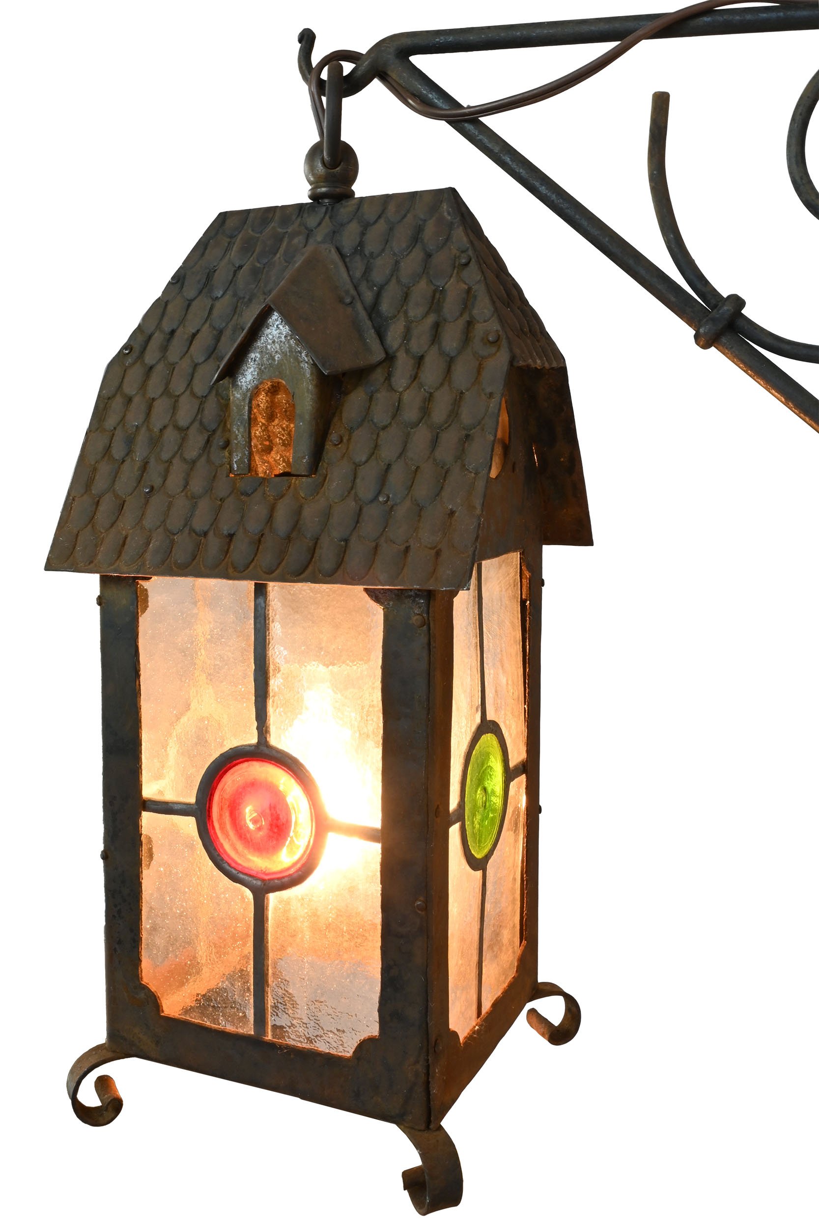 27086 iron cottage sconce with stained glass panels 4.jpg