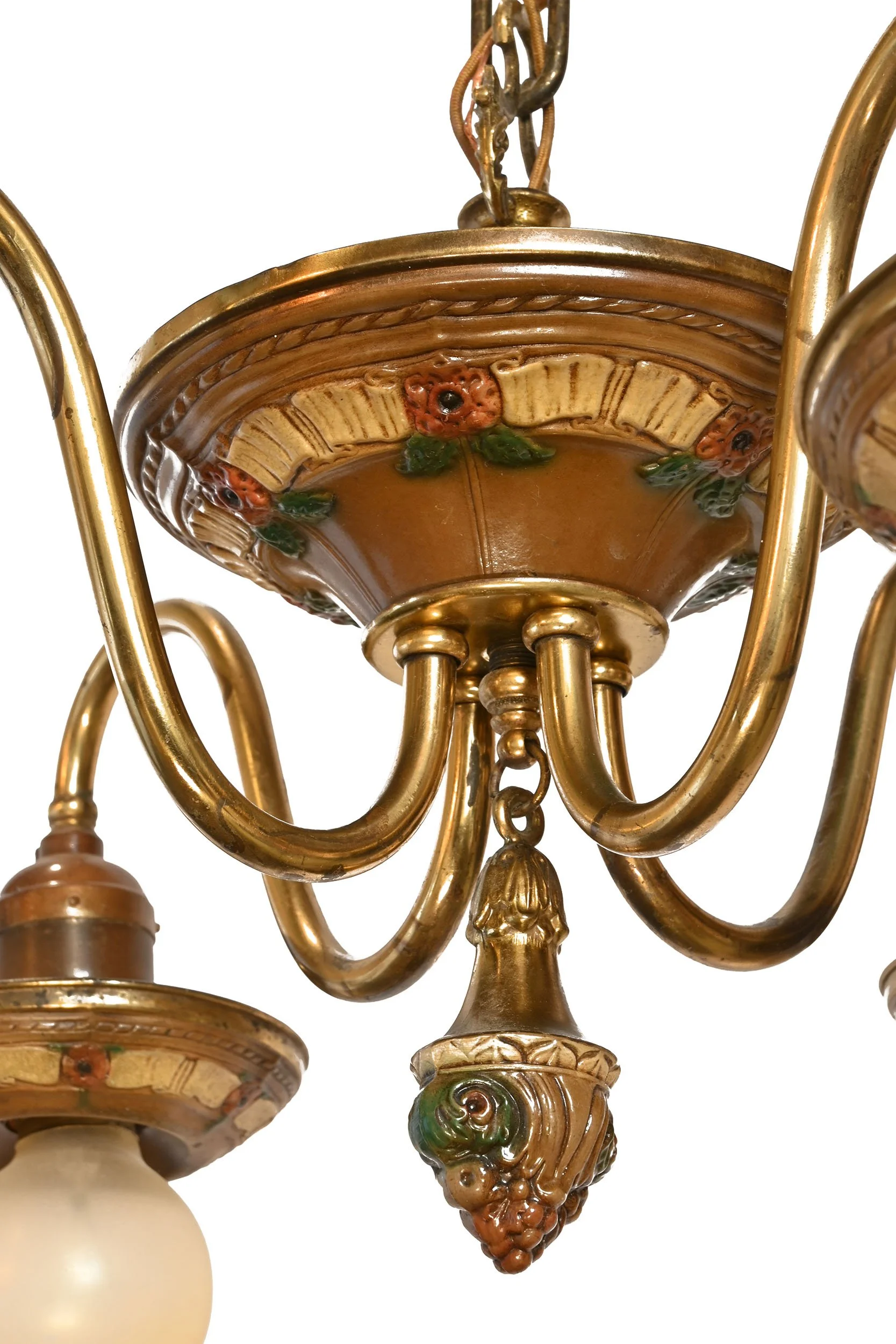 27250 brass four bulb polychrome chandelier 3.jpg